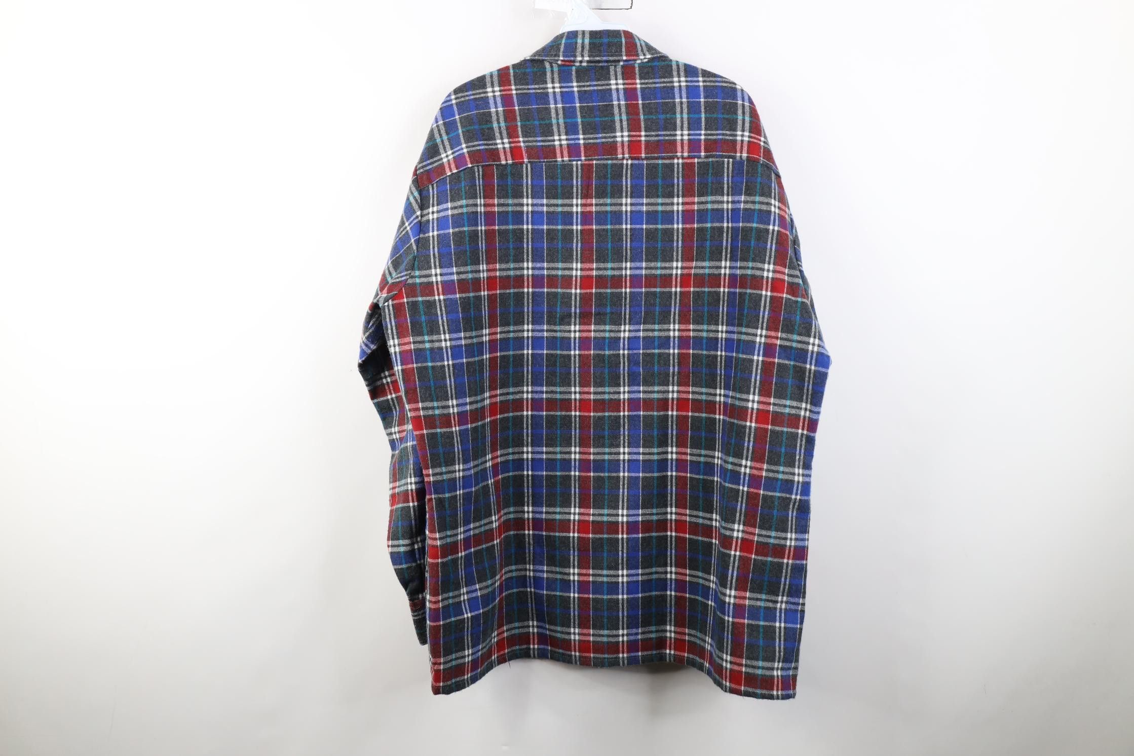 Vintage Vintage 70s Streetwear Knit Collared Button Shirt Plaid Size US L / EU 52-54 / 3 - 10 Thumbnail
