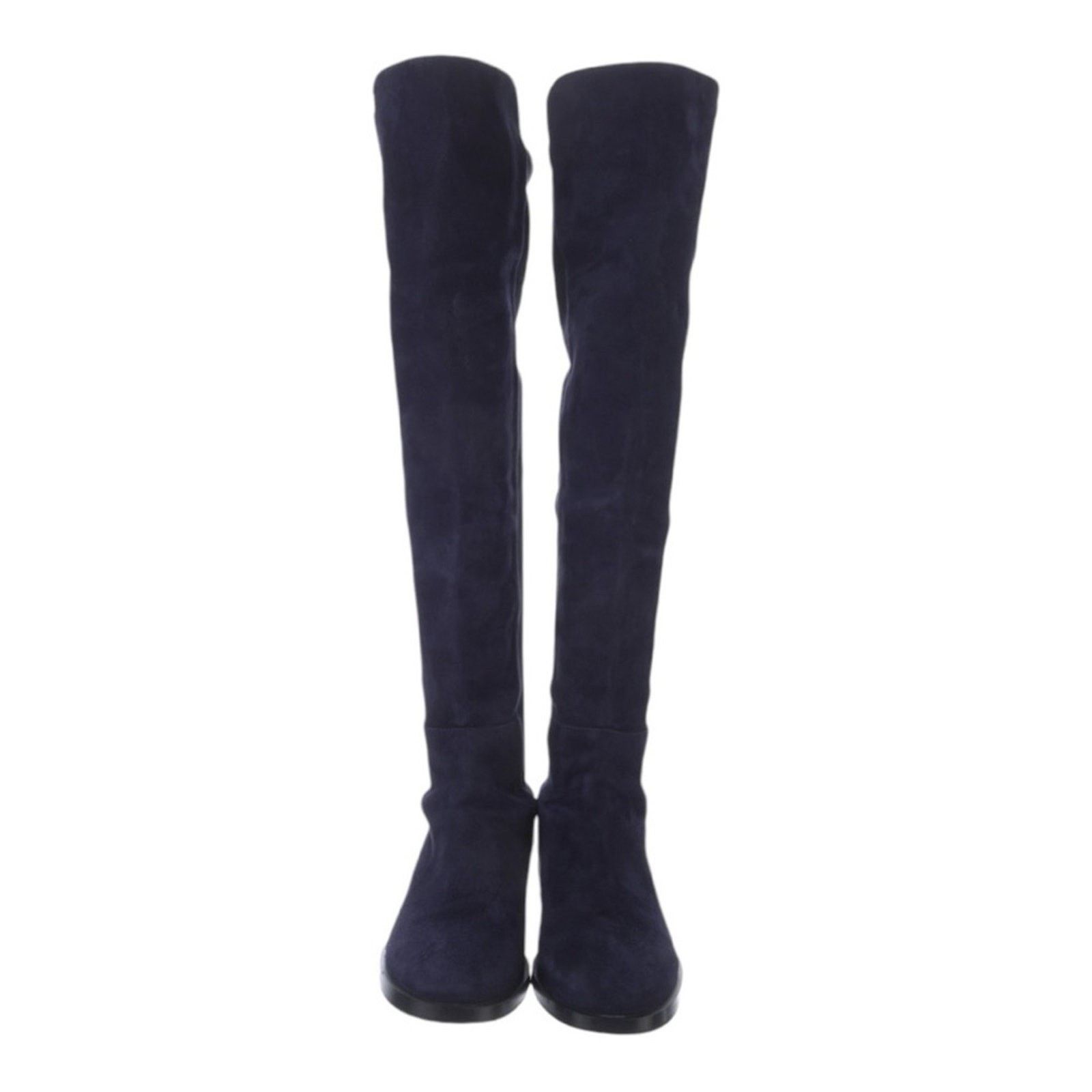 Stuart Weitzman Stuart Weitzman Navy Suede Over the Knee Flat Boots Size 5.5 Size US 5.5 / IT 35.5 - 5 Thumbnail