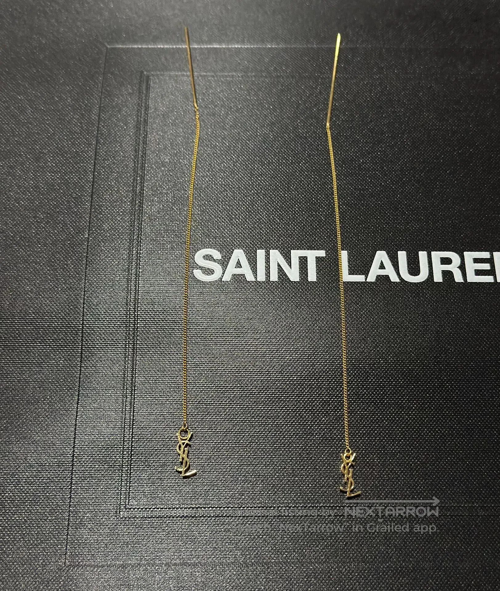 Yves Saint Laurent Saint Laurent YSL Gold Logo Earrings. Size ONE SIZE - 1 Thumbnail