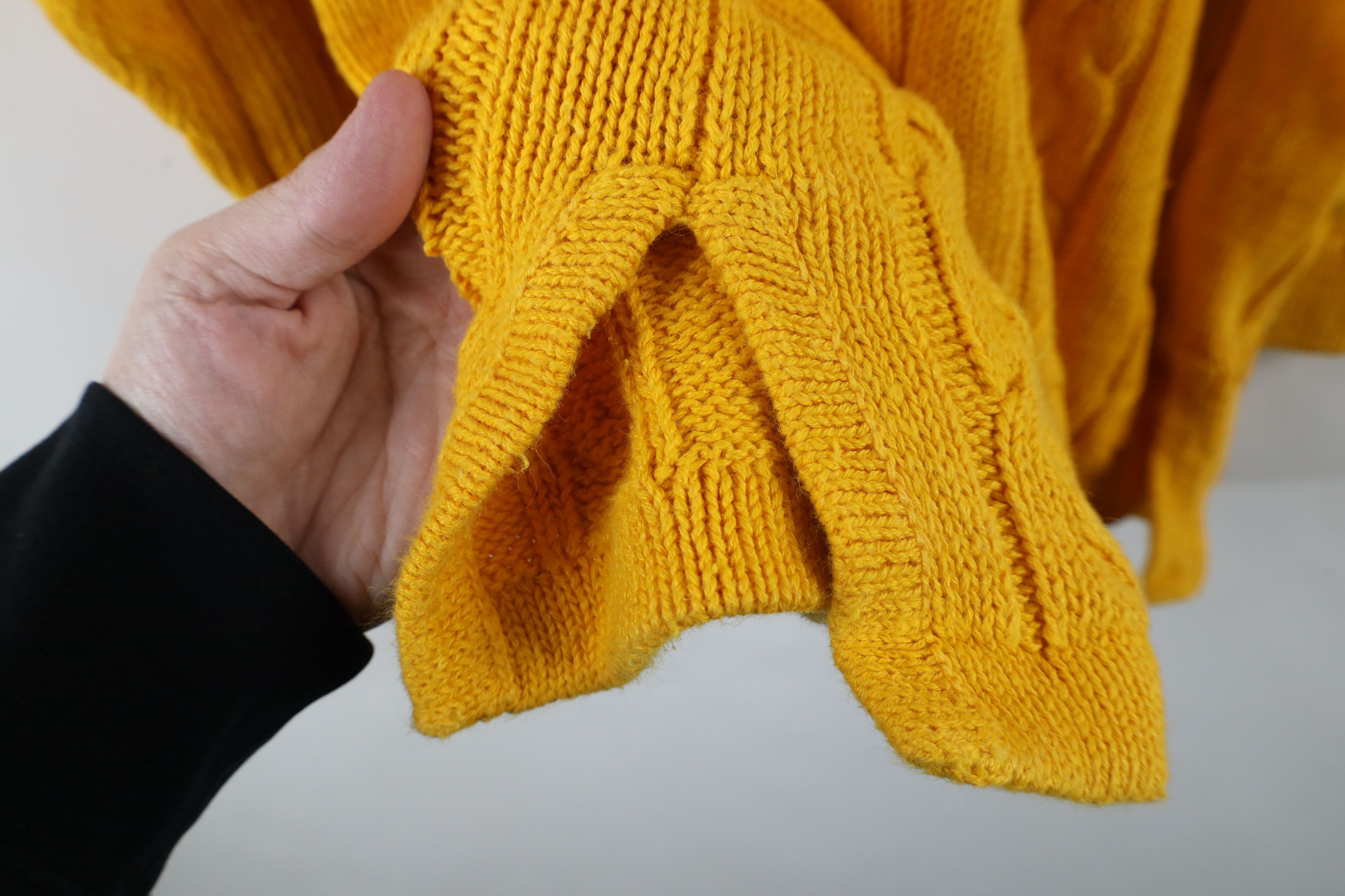 Vintage Vintage 90s Streetwear Chunky Cable Knit Sweater Yellow Size M / US 6-8 / IT 42-44 - 9 Thumbnail