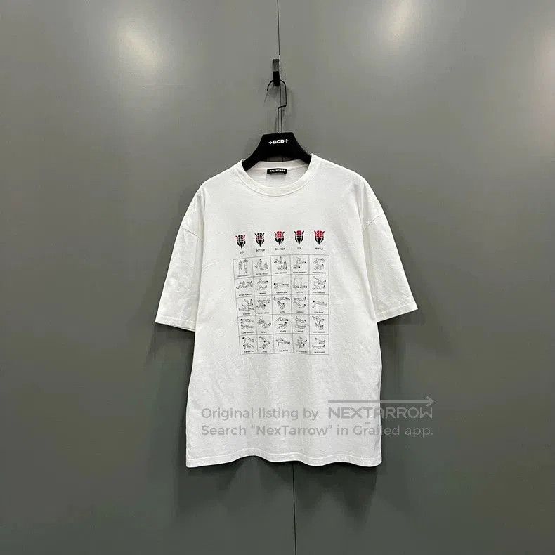 Balenciaga Balenciaga White Graphic Print T-shirt L. Size US L / EU 52-54 / 3 - 1 Thumbnail