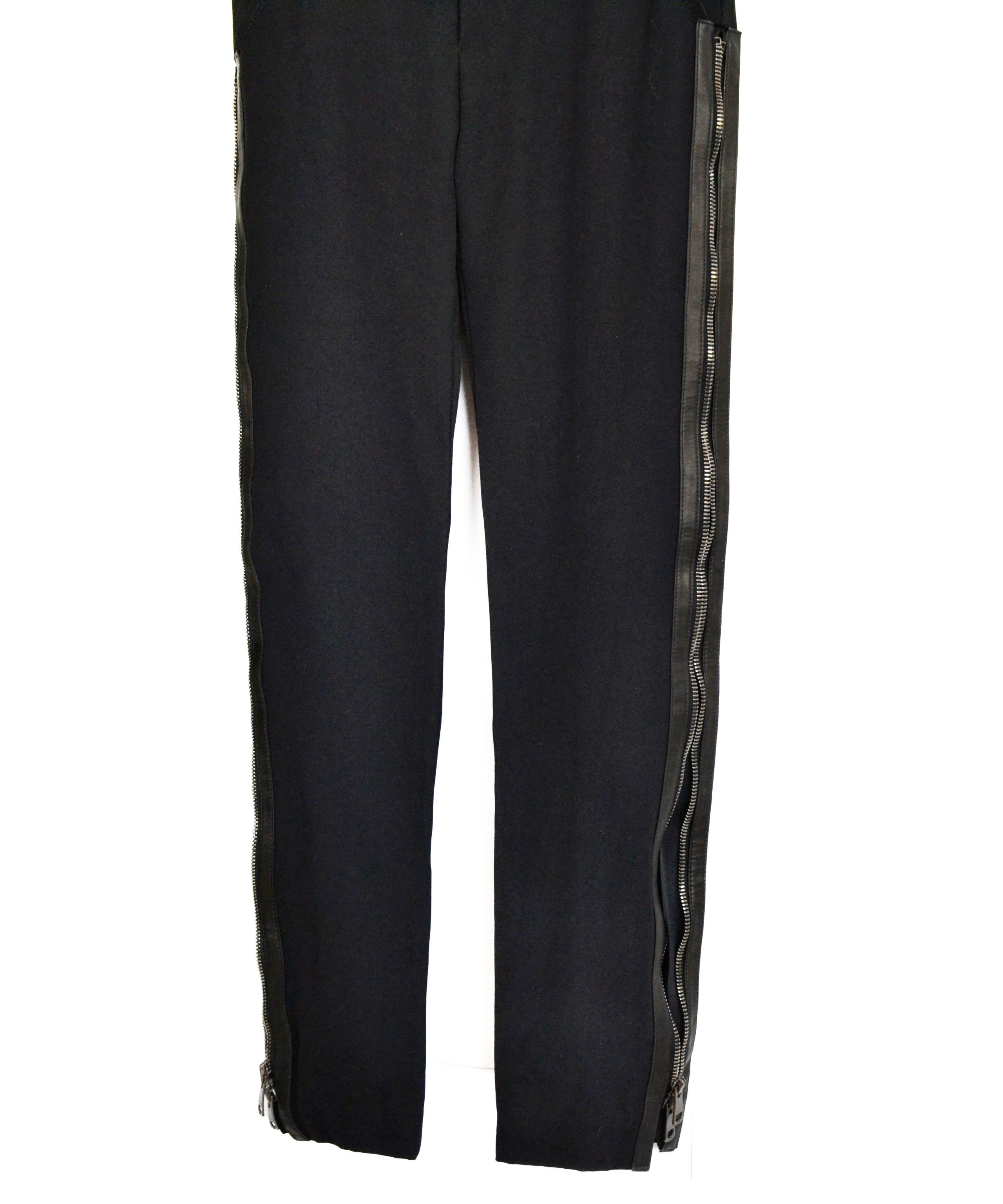 Gucci GUCCI Pants Wool Leather Ful Zip Vintage Black TOM FORD Size 26" / US 2 / IT 38 - 2 Thumbnail