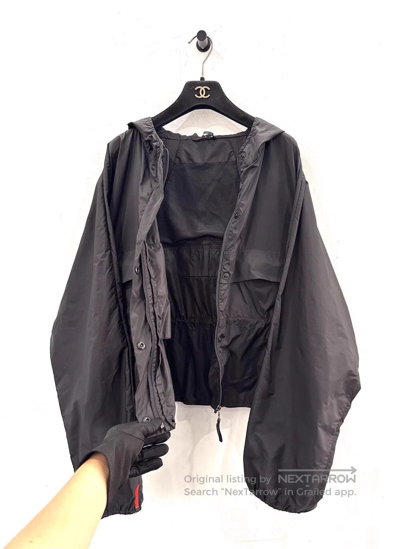 Prada Black Hooded Lightweight Jacket. Size US L / EU 52-54 / 3 - 3 Thumbnail