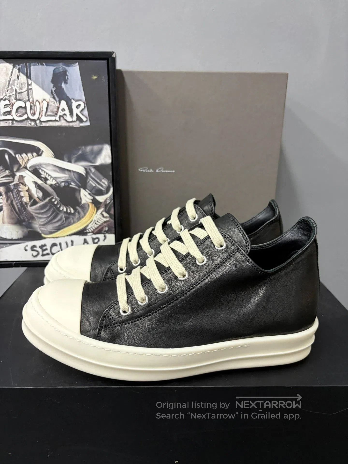 Rick Owens Rick Owens Black White Low-Top Sneakers. Size US 5 / EU 37 - 2 Thumbnail