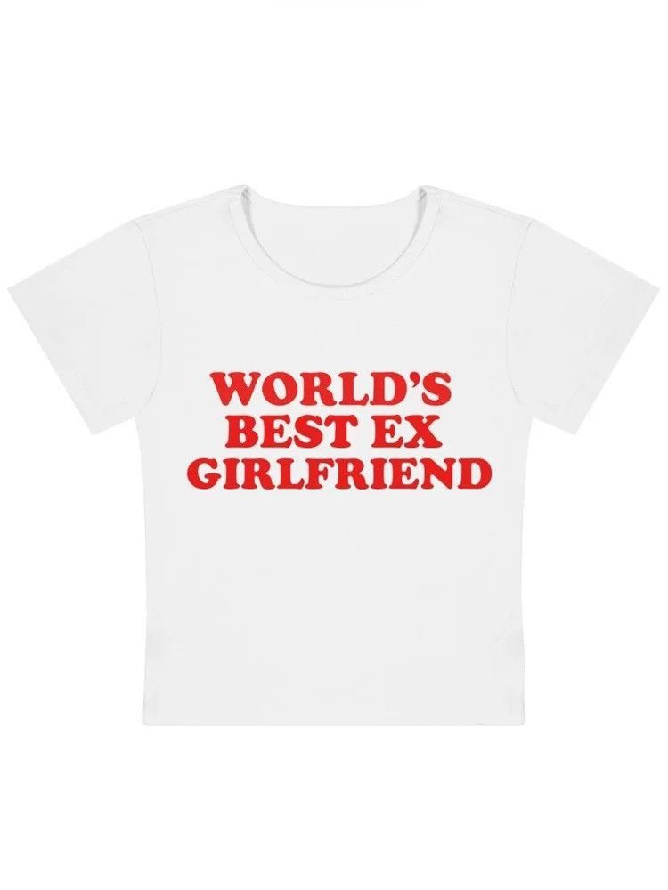 Other Summer Print Crop-Top World Best Ex Girlfriend Sexy Tee Size M / US 6-8 / IT 42-44 - 1 Thumbnail