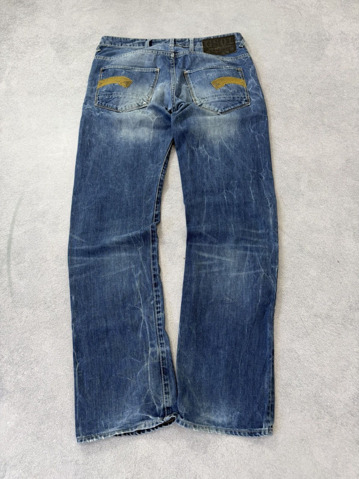 G-Star 00s G Star Tornado Mart Style Buckle Back Washed Denim Jeans Size US 32 / EU 48 - 1 Thumbnail