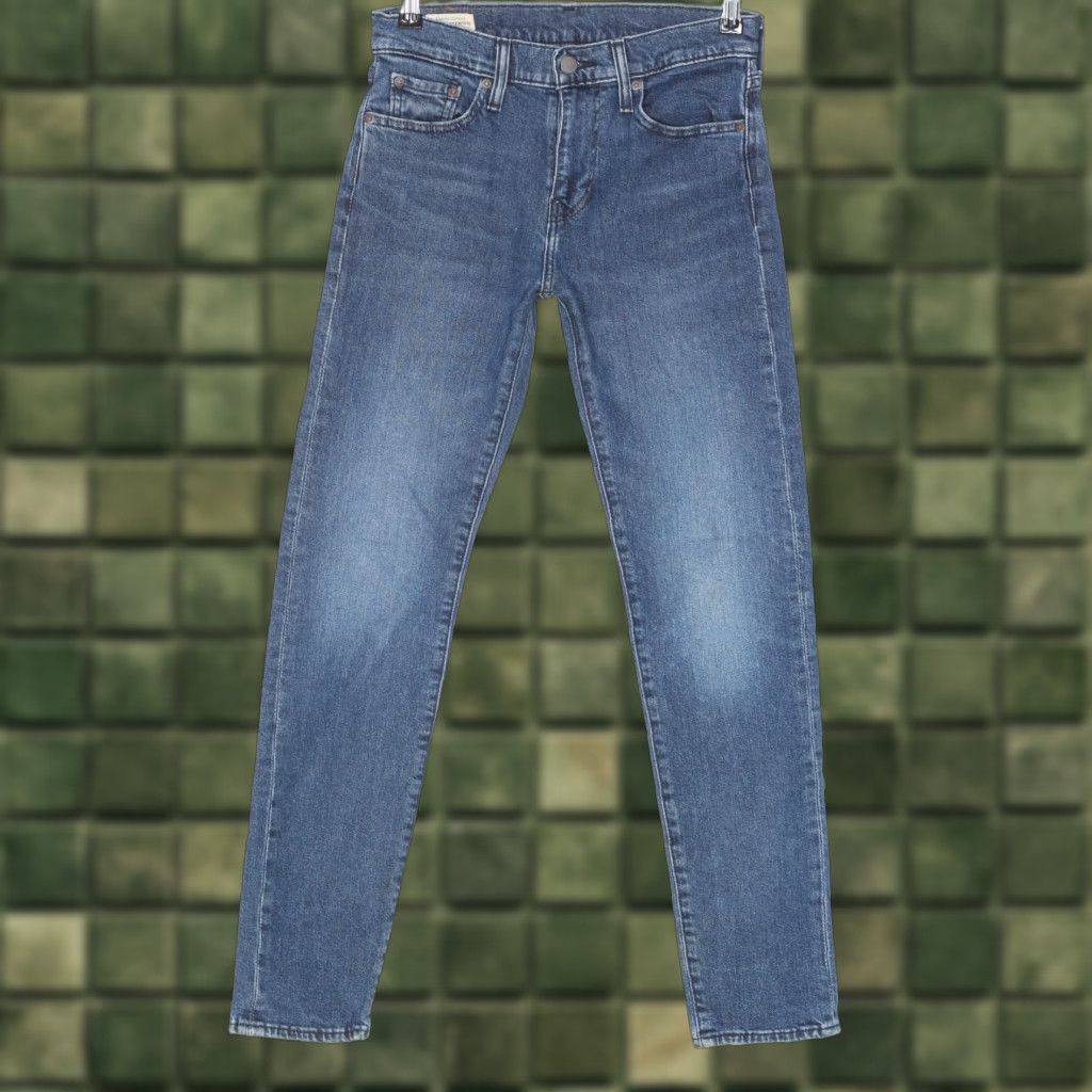 Levi's LEVI’S 502 PREMIUM Big E Tapered Stretch Jeans Men 27/32 Blue Denim Slim 5-Pocket Rise Mid 30 Inseam Wool? Size US 27 - 1 Thumbnail