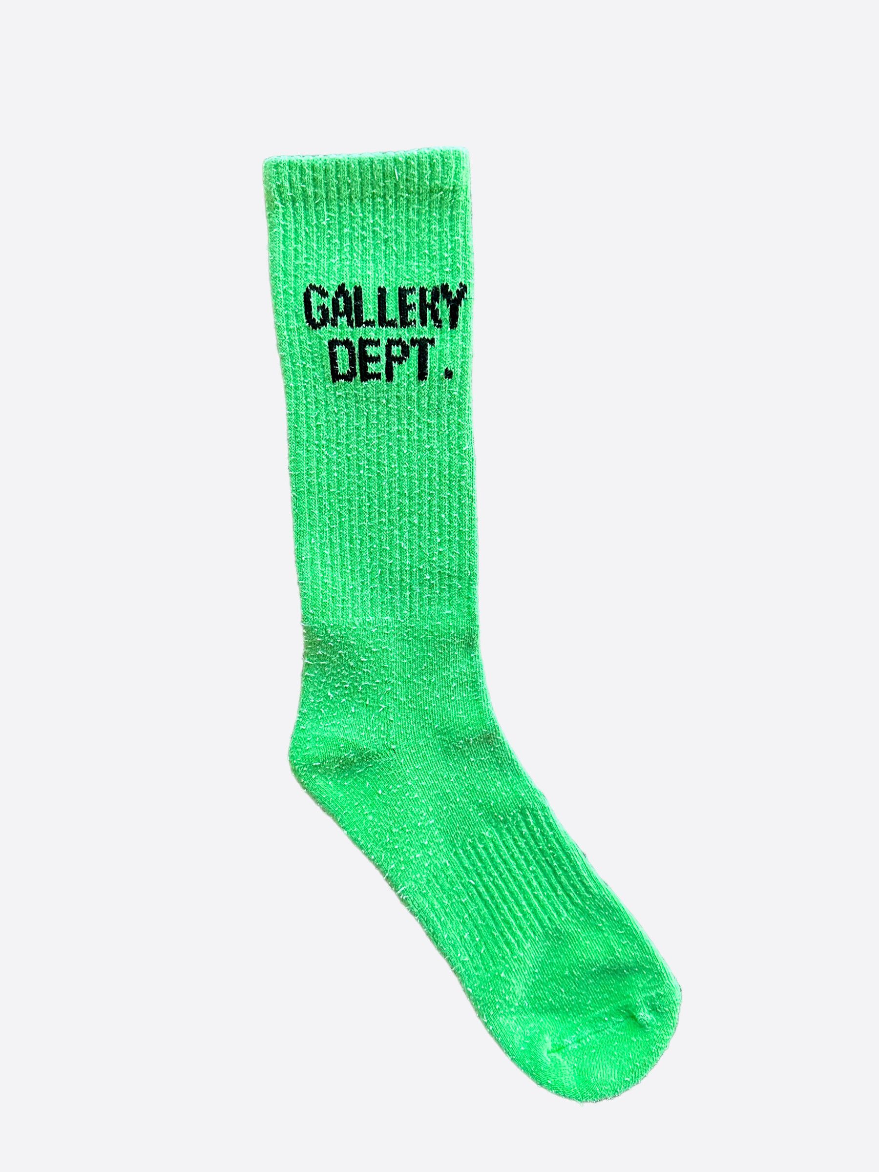Pre-owned Gallery Dept. Green & Black Logo Socks