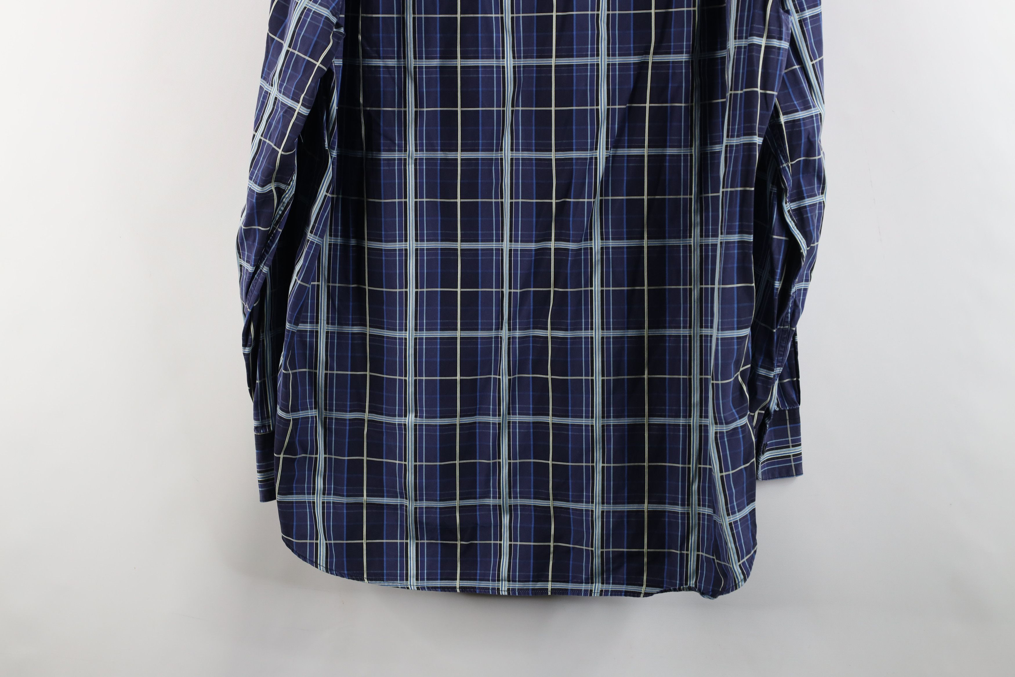 Canali × Vintage Canali Long Sleeve Collared Button Down Shirt Blue Plaid Size US M / EU 48-50 / 2 - 13 Thumbnail