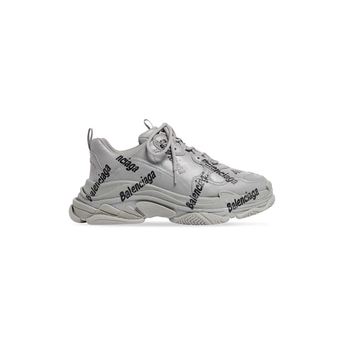 Balenciaga o1bcso1str1224 Triple S Logotype Sneakers in Grey/Black Size US 10 / EU 43 - 1 Thumbnail