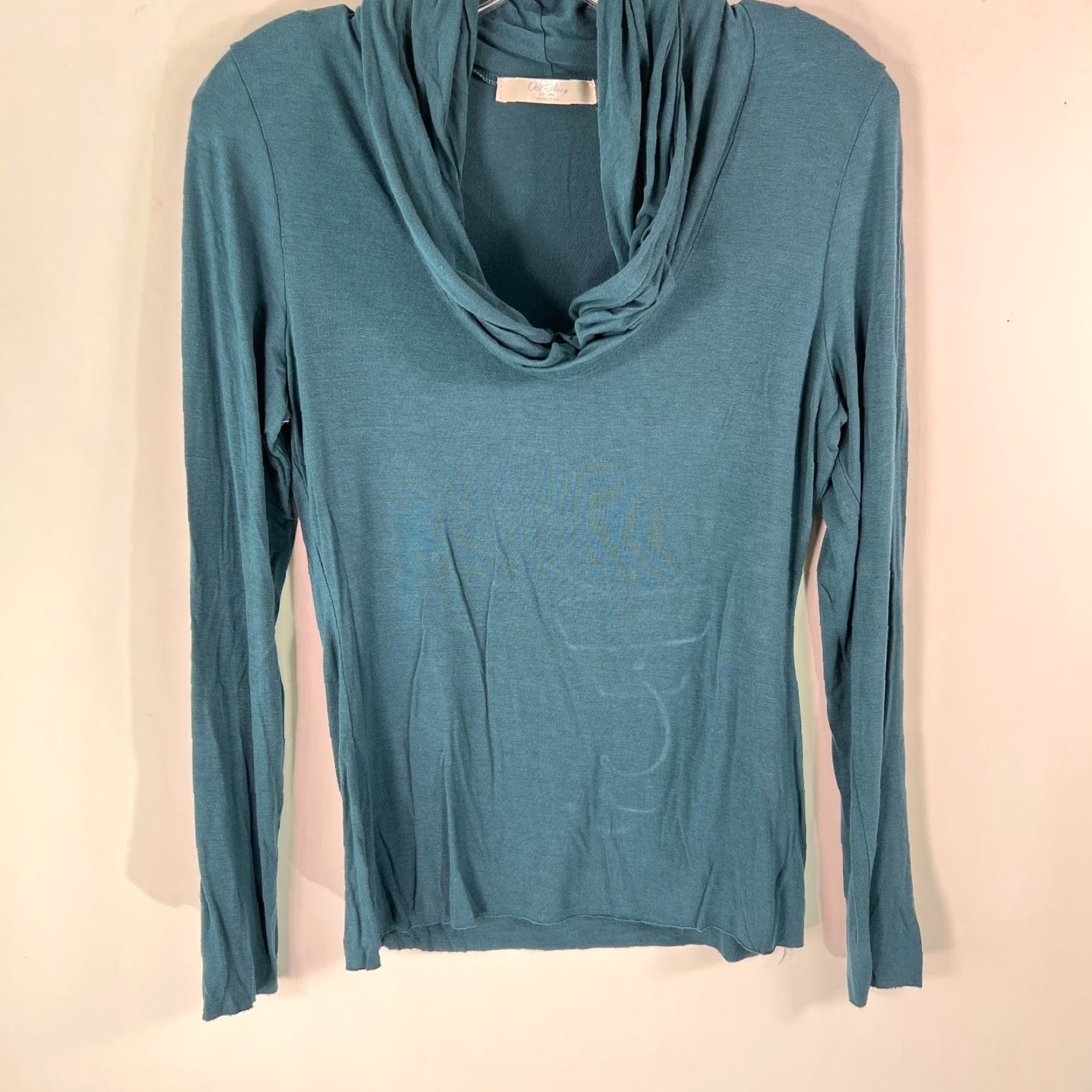 Old Navy Old Navy Womens Long Sleeves Cowl Neck Perfect Teal Blue Pullover Blouse Size M Size M / US 6-8 / IT 42-44 - 2 Thumbnail