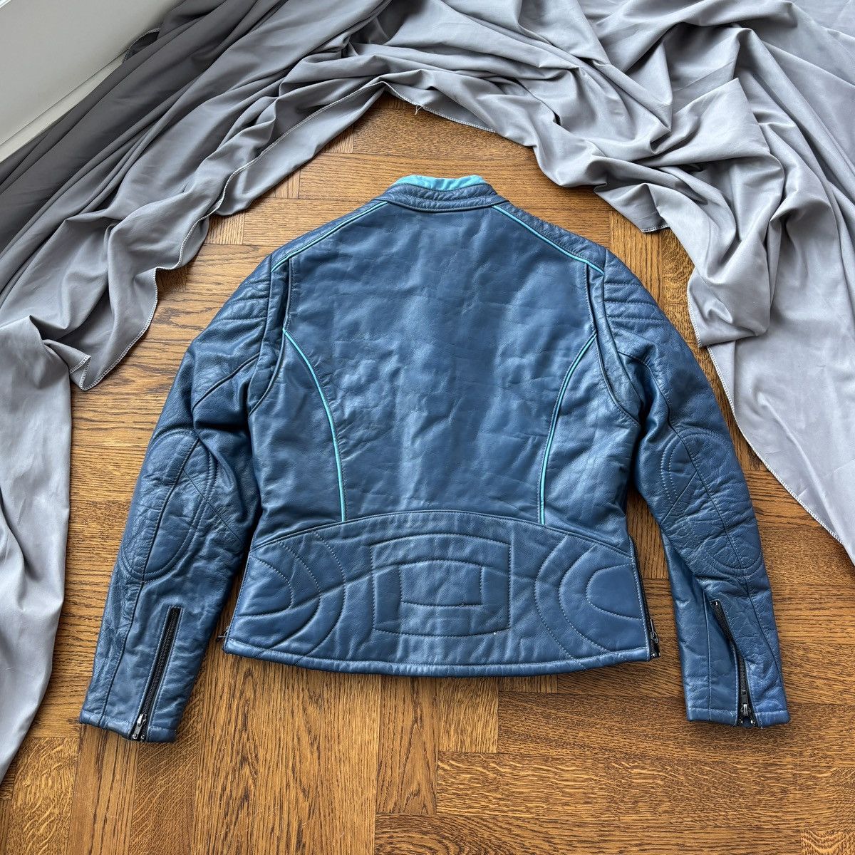 Indian Motorcycle × Vintage 1980s Vintage Leather Motorcycle Suit Set Jacket & Pants 70s Size 38R - 5 Thumbnail