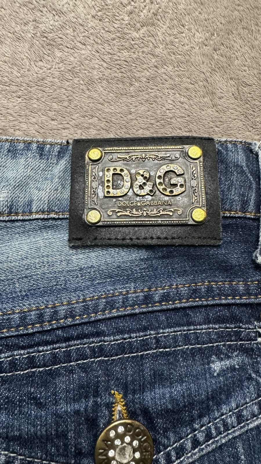 Dolce & Gabbana Dolce Gabbana Y2K Faded Distressed Mudwash Jeans armani ysl Size US 31 - 7 Thumbnail