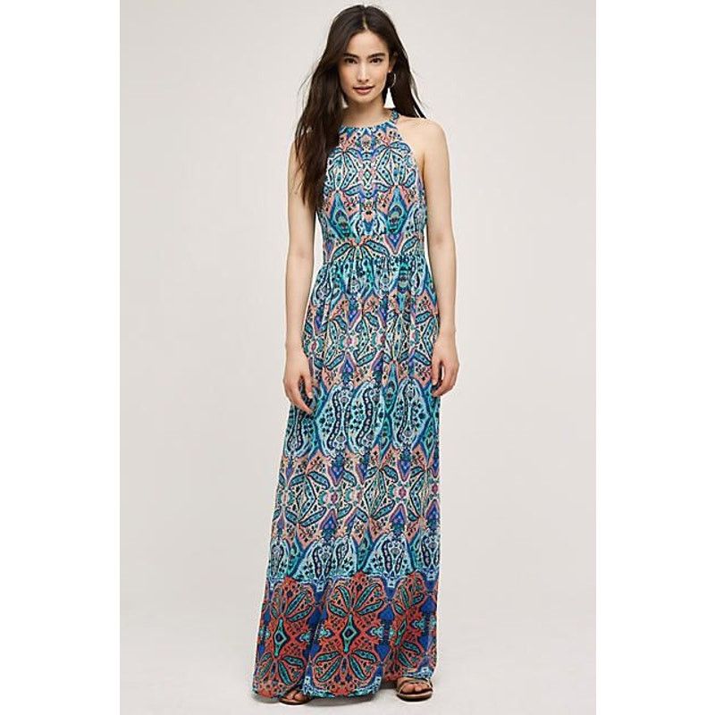 Other Eliza J Paisley Patchwork Print Boho Halter Neck Maxi Dress Size S / US 4 / IT 40 - 2 Thumbnail