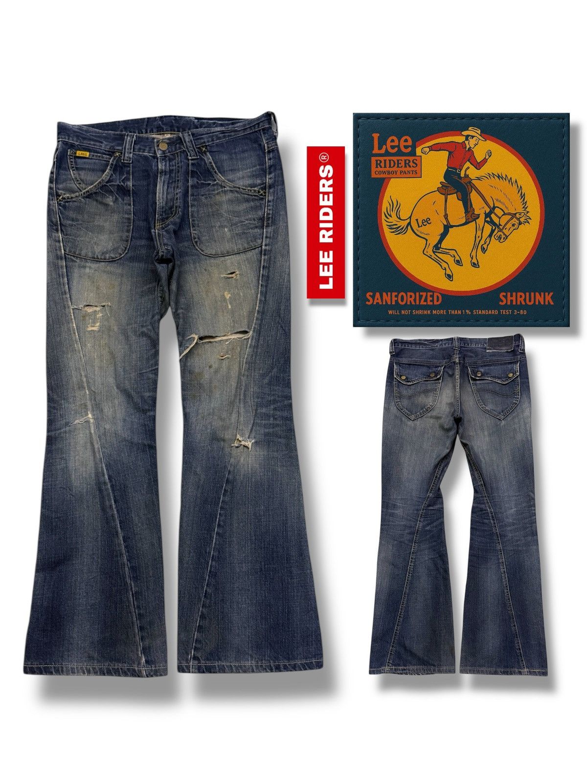 Lee Vintage Lee Riders Japan Bootcut Flare Denim Y2K | W32 Size US 32 / EU 48 - 1 Thumbnail