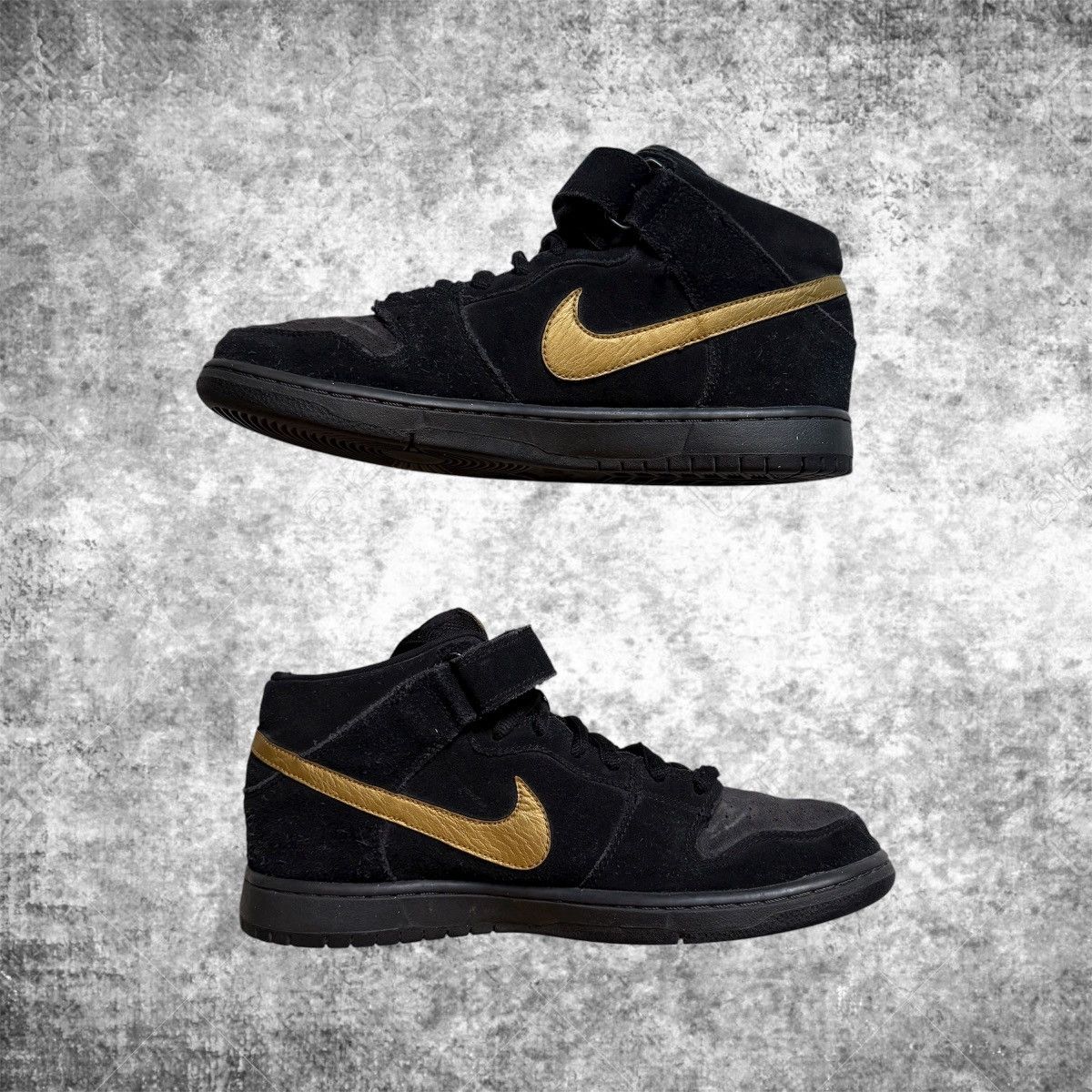 Nike SB Nike SB Dunk Mid Obsidian Metallig Gold Size US 9.5 / EU 42-43 - 1 Thumbnail