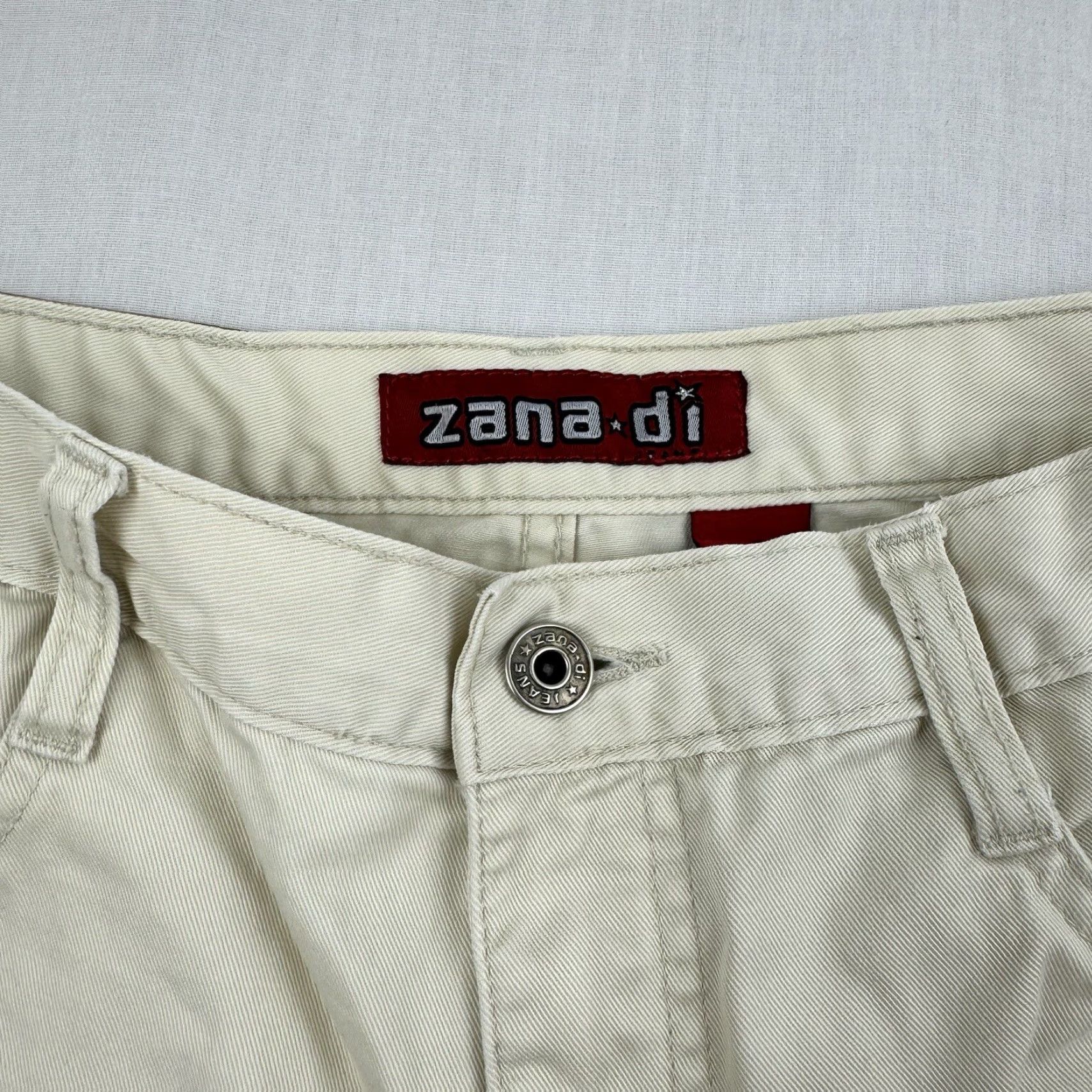Vintage VINTAGE Zana Di Jeans Womens 9 Cream Flare Y2K Punk Grunge Cute Mall Core 2000s Size 30" / US 8 / IT 44 - 4 Thumbnail