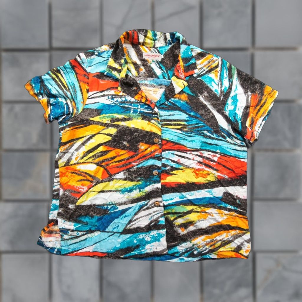 Jams World VINTAGE Jams World Shirt Womens XLarge Hawaiian Button Down Short Sleeve Abstract Ladies Size XL / US 12-14 / IT 48-50 - 1 Thumbnail