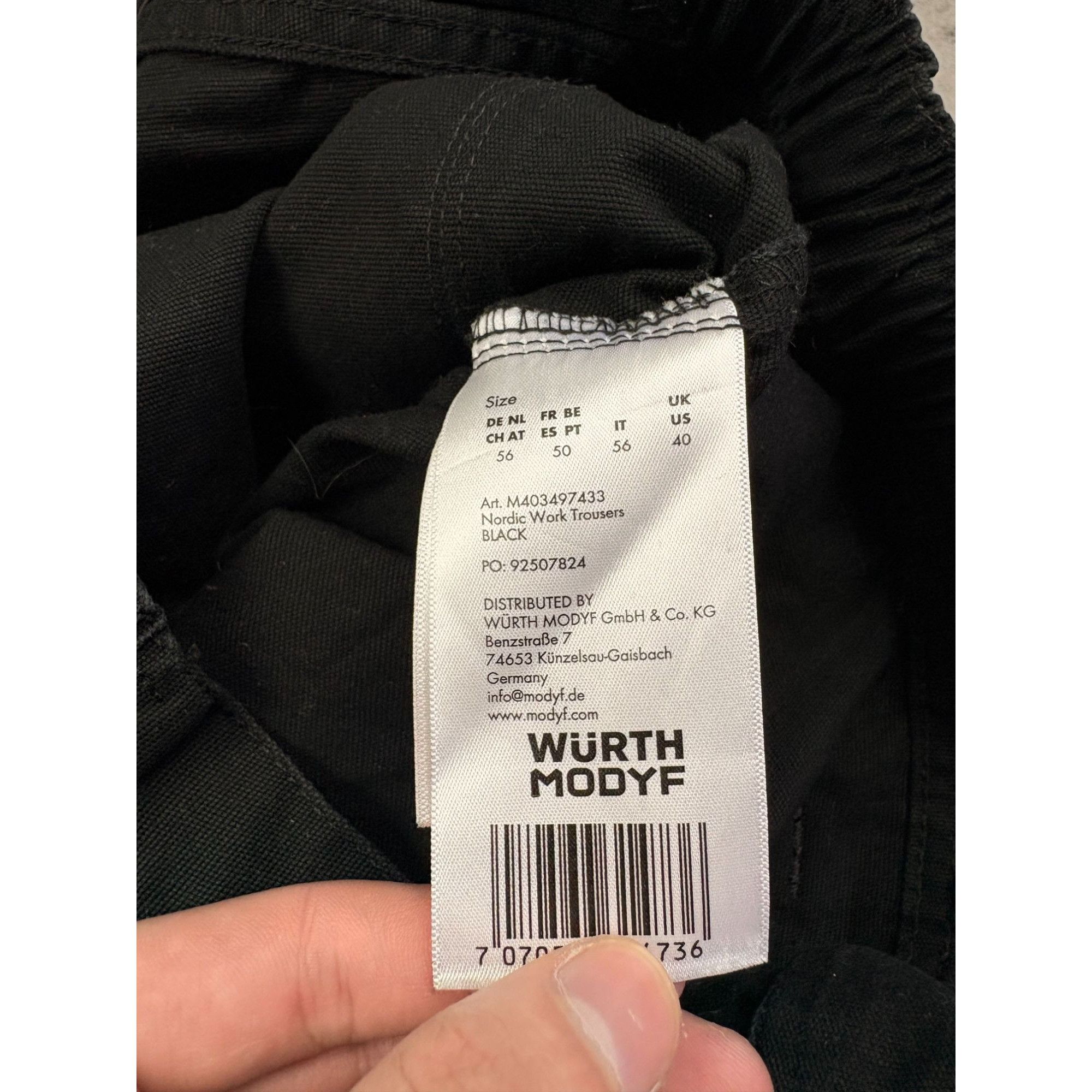English Laundry Würth Modyf Nordic Men's Work Trousers Black Size 40x32 EU 5 Size US 40 / EU 56 - 11 Thumbnail