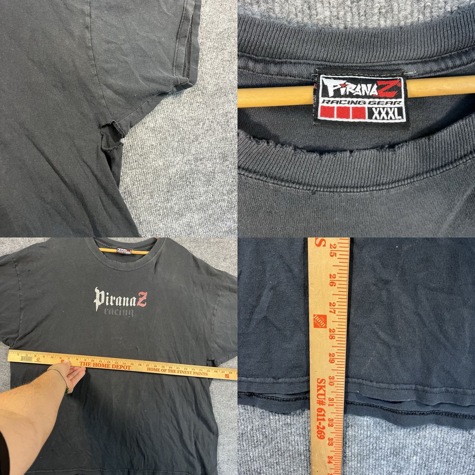 Vintage VINTAGE Pirana Z Racing T Shirt 3XL Hell’s Full Flame Fire So Im Back Black Y2K Mens Size US XXL / EU 58 / 5 - 8 Thumbnail