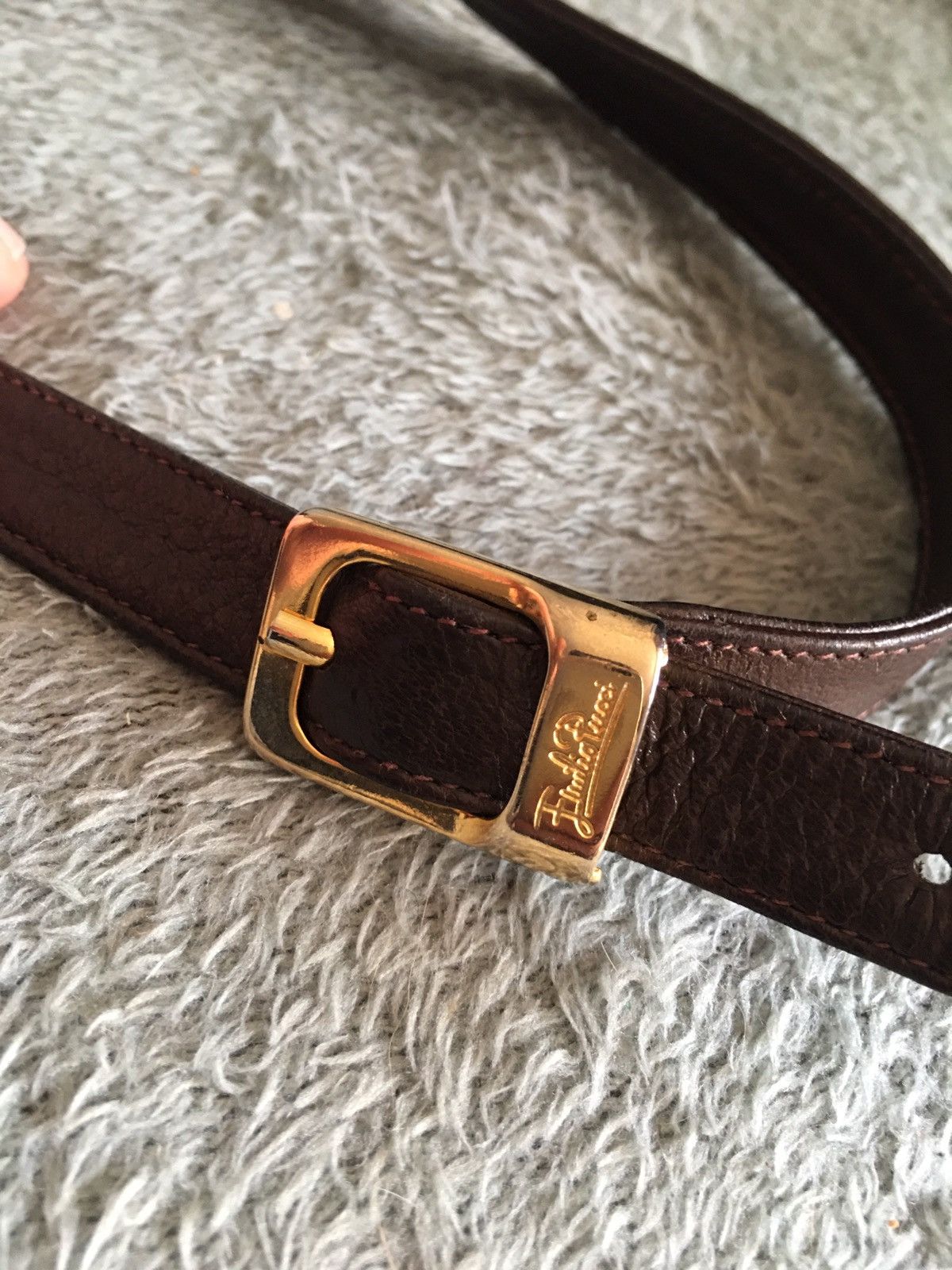 Emilio Pucci × Vintage Emilio Pucci Vintage Brown Leather Shoulder Bag Size ONE SIZE - 9 Thumbnail