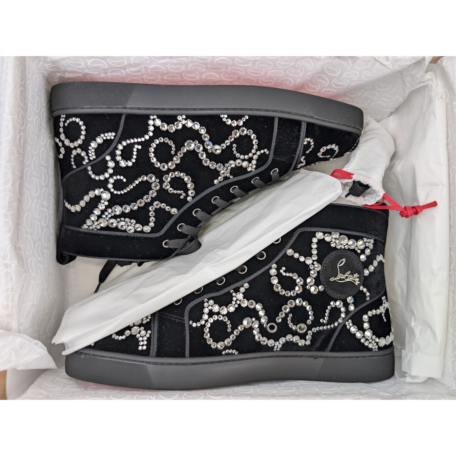 Christian Louboutin o1rshd1 Octolouis Strass Sneakers in Black/Crystal Size US 9 / EU 42 - 19 Thumbnail