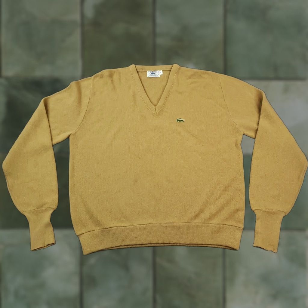 IZOD Mens XL Brown V Neck Sweater Long Sleeve Pullover Casual