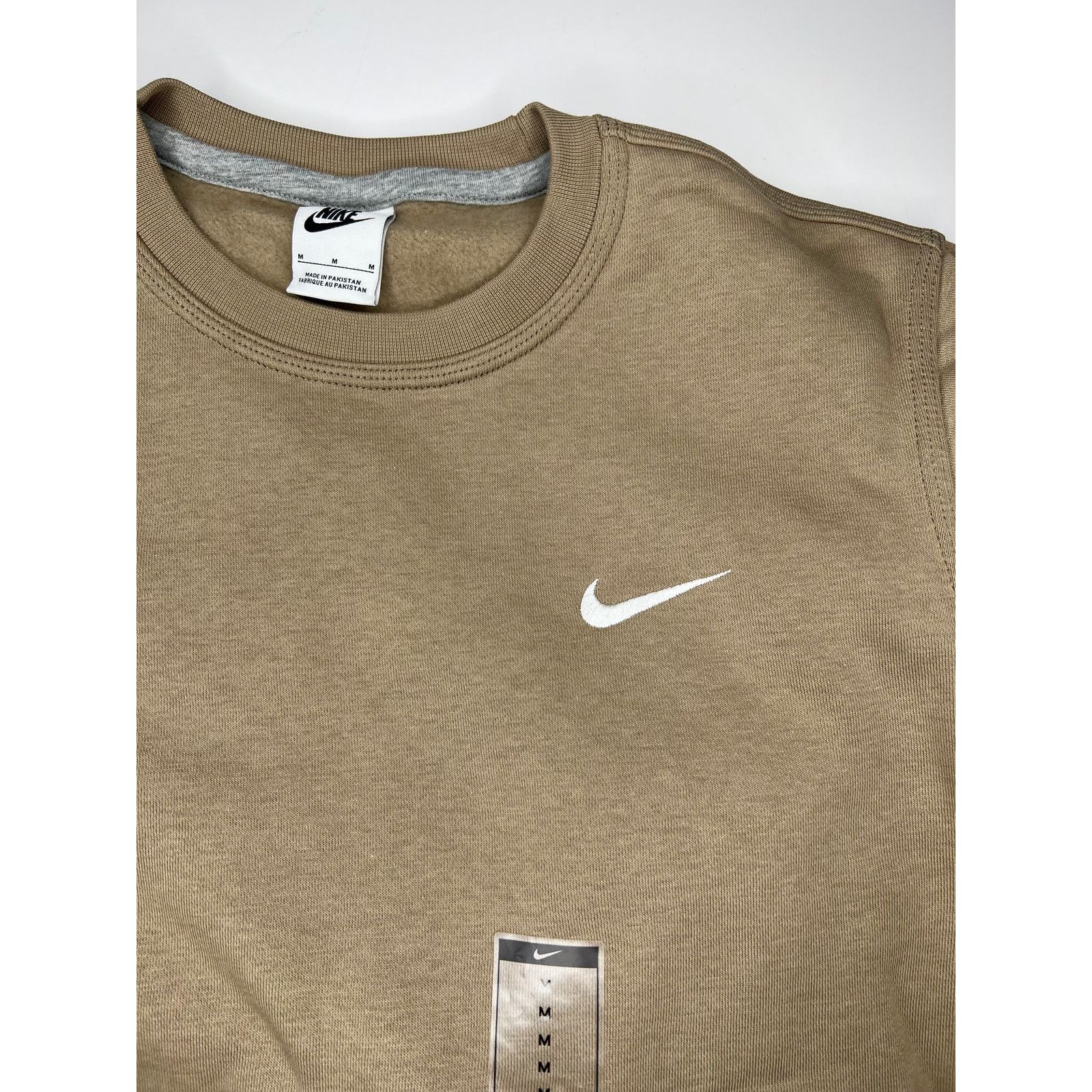 Nike Nike Fleece Crew-Neck Sweatshirt Khaki/White Size US L / EU 52-54 / 3 - 3 Thumbnail