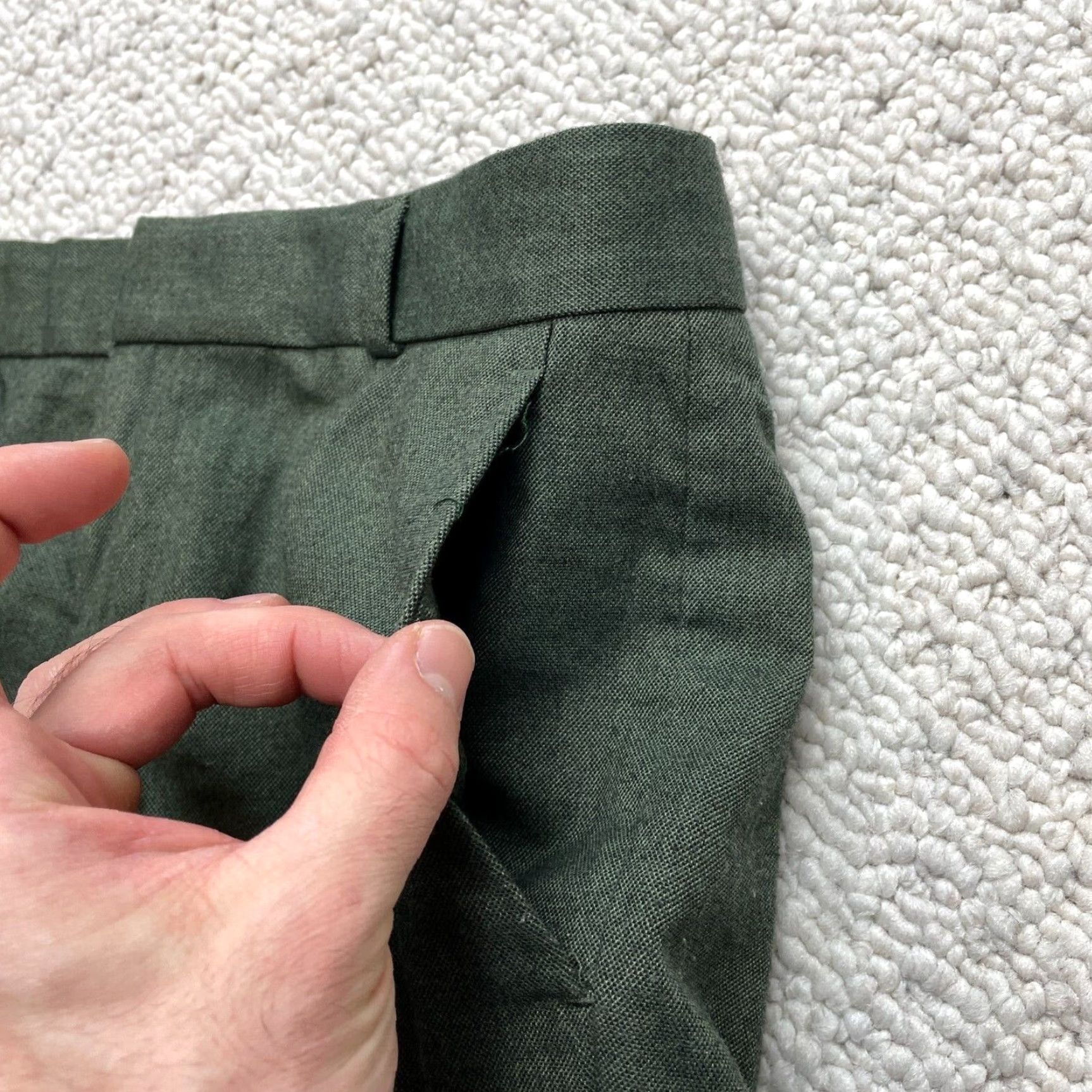 Banana Republic VINTAGE Banana Republic Avery Dress Pants Womens 31x26.5 Green Straight Slacks Ankle Size 31" - 7 Thumbnail