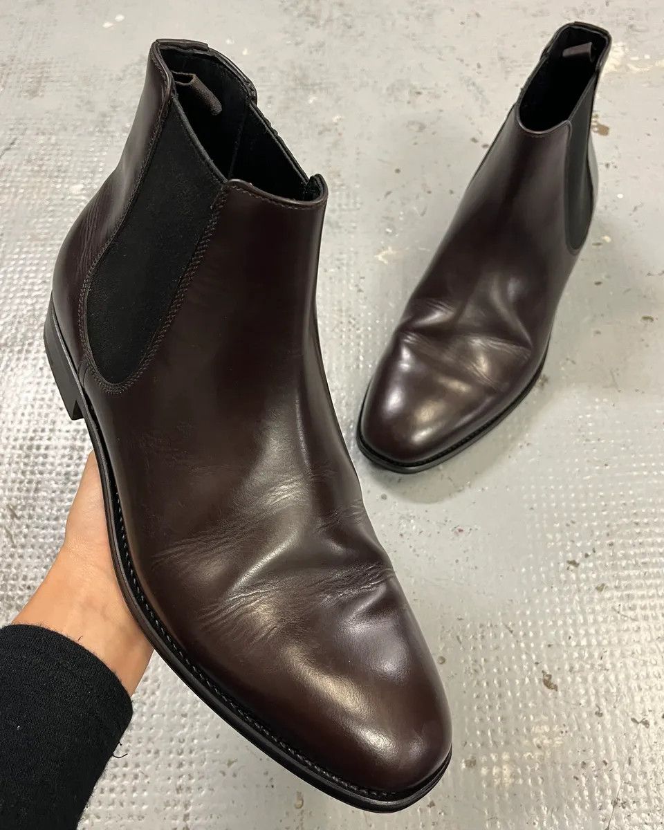 Prada Prada Brown Leather Chelsea Boots Size US 8 / EU 41 - 1 Thumbnail