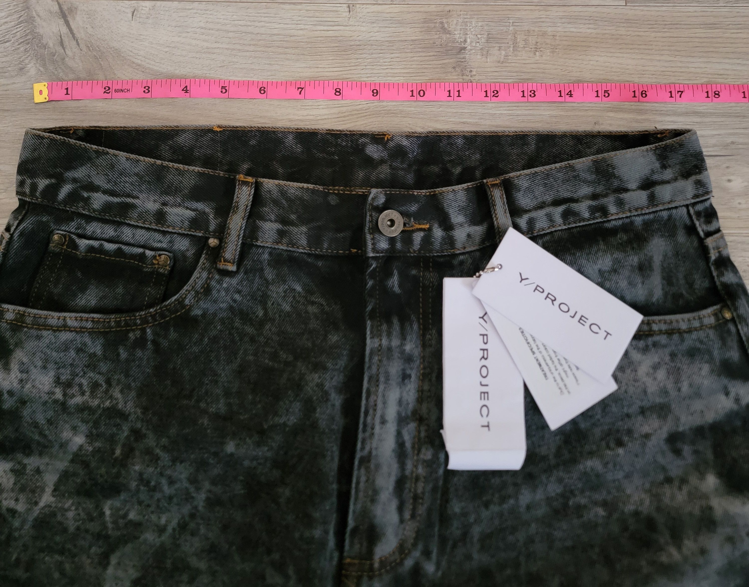 Y/Project Y/Project Unisex Cowboy Cuff Jeans Black Acid Wash sz 32 Size US 32 / EU 48 - 9 Thumbnail