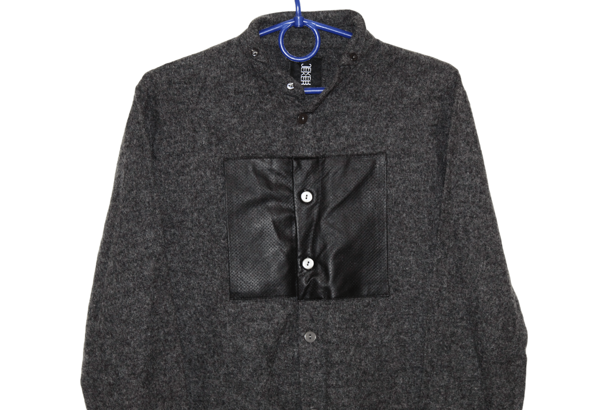 Japanese Brand 💥JEKERxJEKER Zurich Asymmetric hybrid Wool overshirt Size US M / EU 48-50 / 2 - 2 Thumbnail