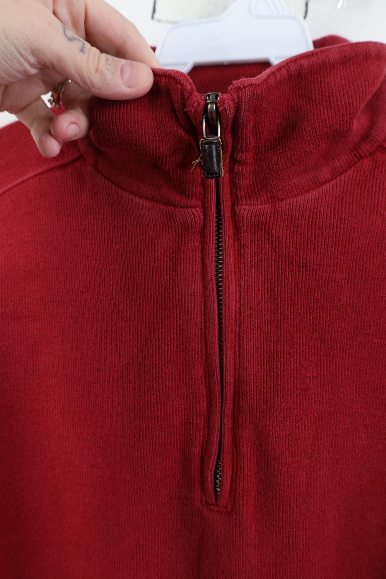Polo Ralph Lauren Vintage 90s Ralph Lauren Ribbed Knit 1/4 Zip Sweater Red Size US L / EU 52-54 / 3 - 10 Thumbnail