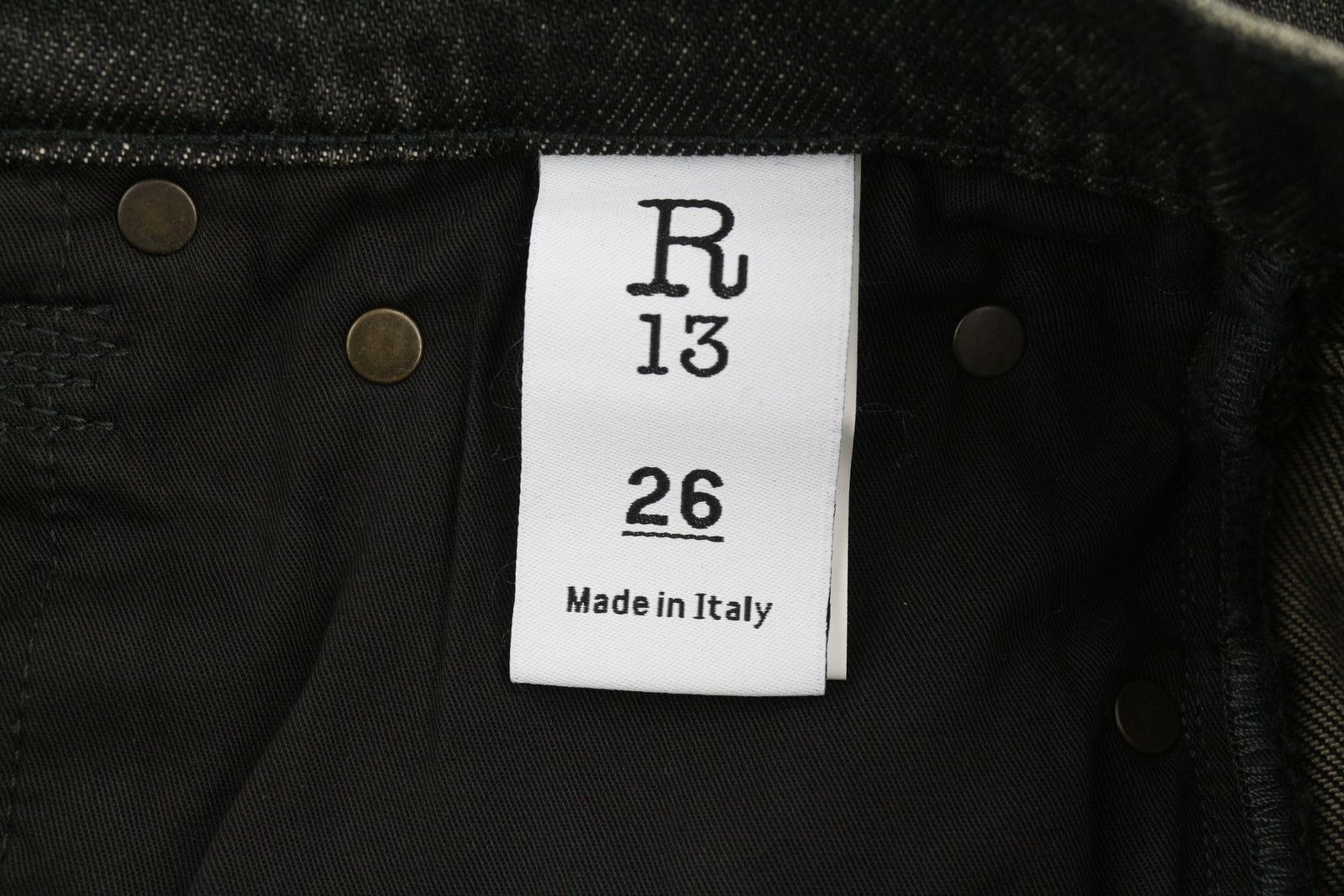 R13 BOYFRIEND 26 Distress Ripped Straight Abbey Black 84485 Size 26" / US 2 / IT 38 - 9 Thumbnail