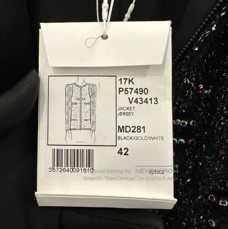 Chanel Chanel Women's Black Wool Jacket with Embellishments . Size L / US 10 / IT 46 - 6 Thumbnail