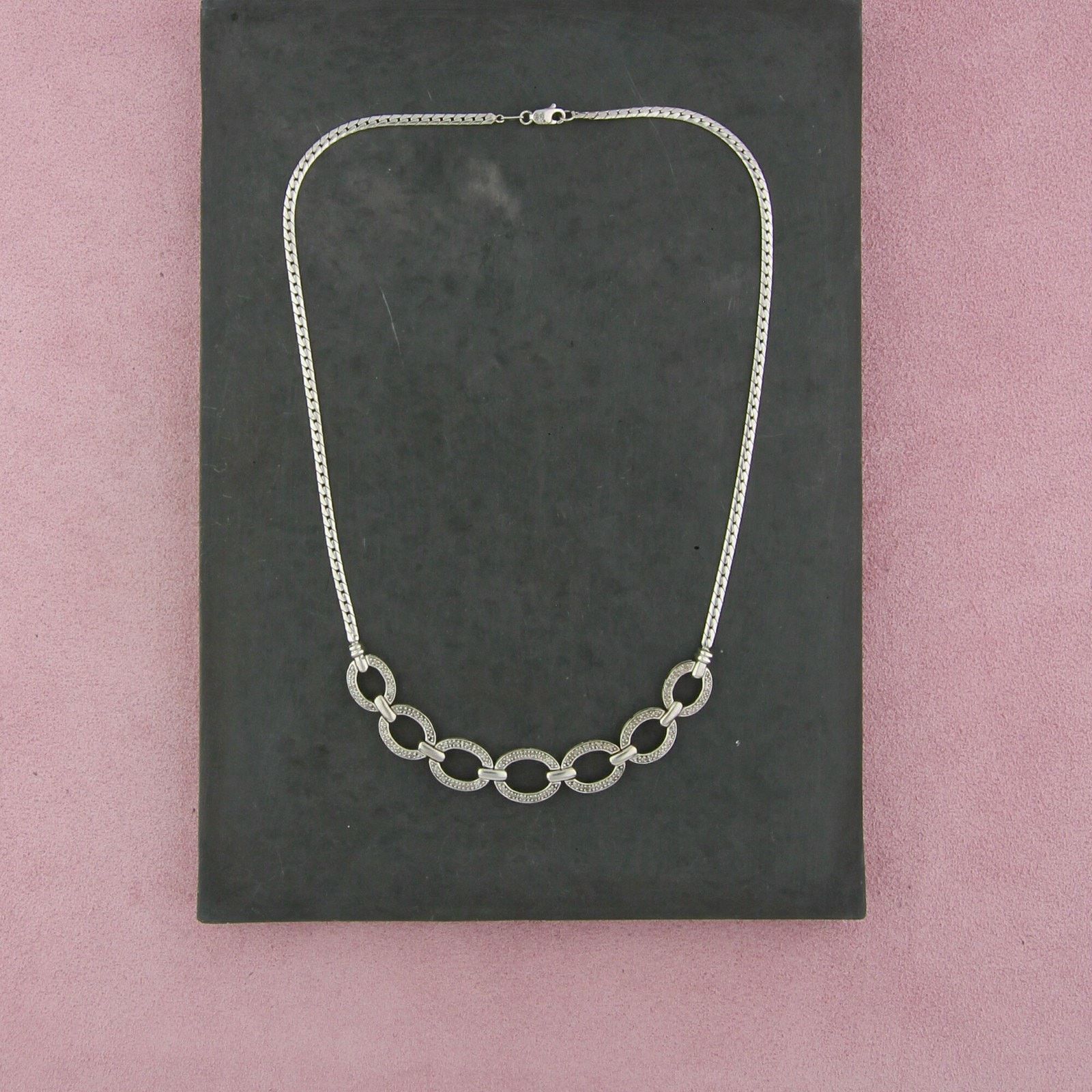 Sterling Silver zales sterling silver diamond accent necklace size 17in Size ONE SIZE - 1 Thumbnail