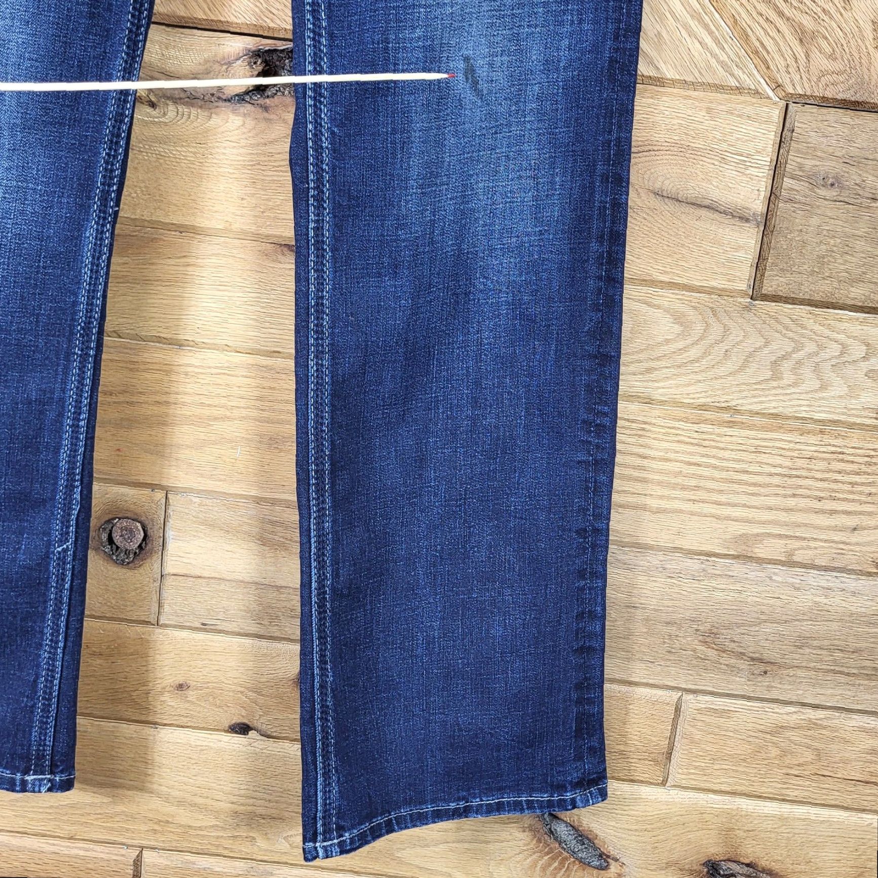 BKE BKE Jake Mens Jeans Straight Blue Distressed 32x32 5-Pocket Denim Cotton Regular Rise 10-12 Inseam 32 Dark Wash Buckle Bke Brand Jeans Mens Size US 32 / EU 48 - 3 Thumbnail