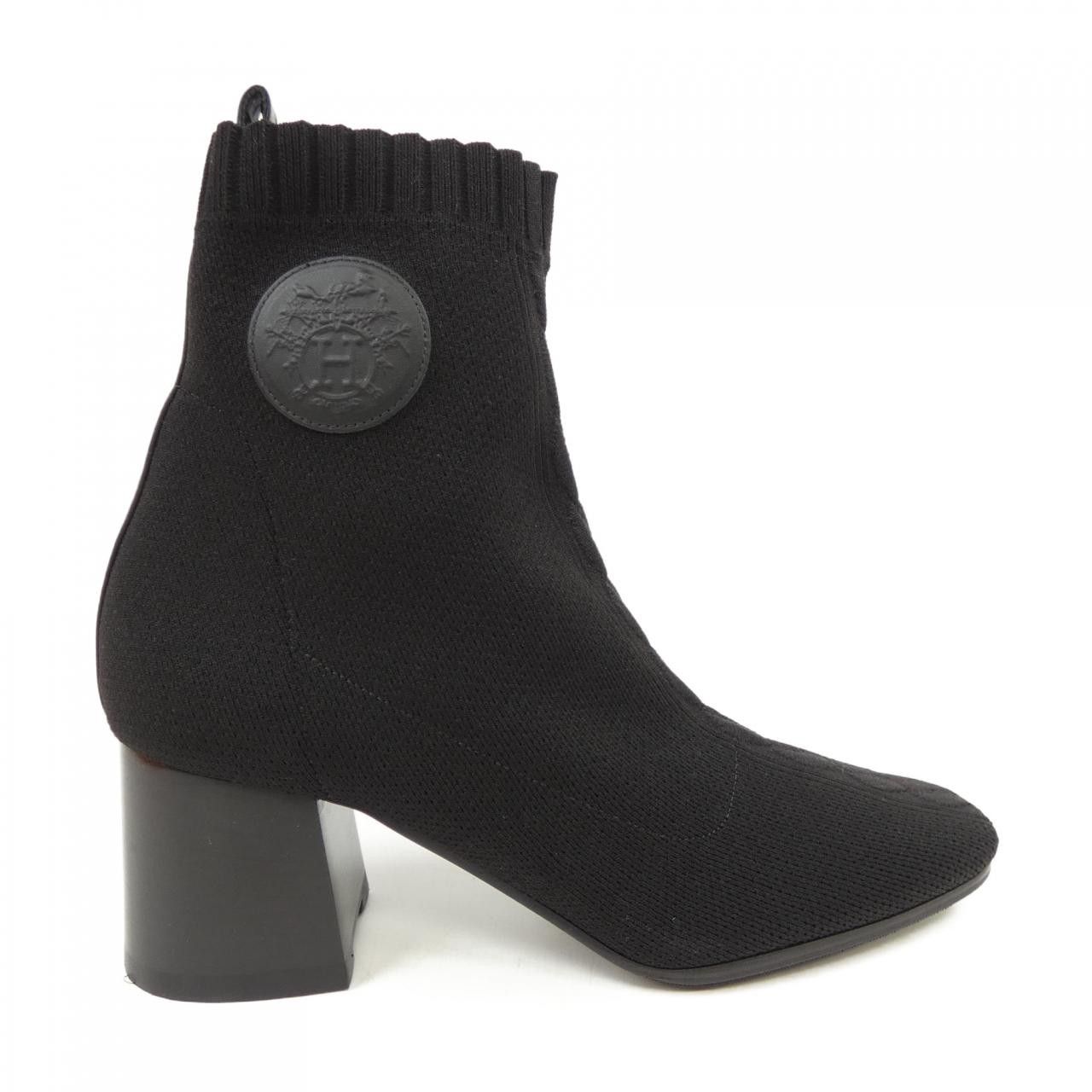 Hermes Hermes Hermès JENNA Knit Calfskin Boots Textile Shoes DUTY FREE for USA Size ONE SIZE - 1 Thumbnail