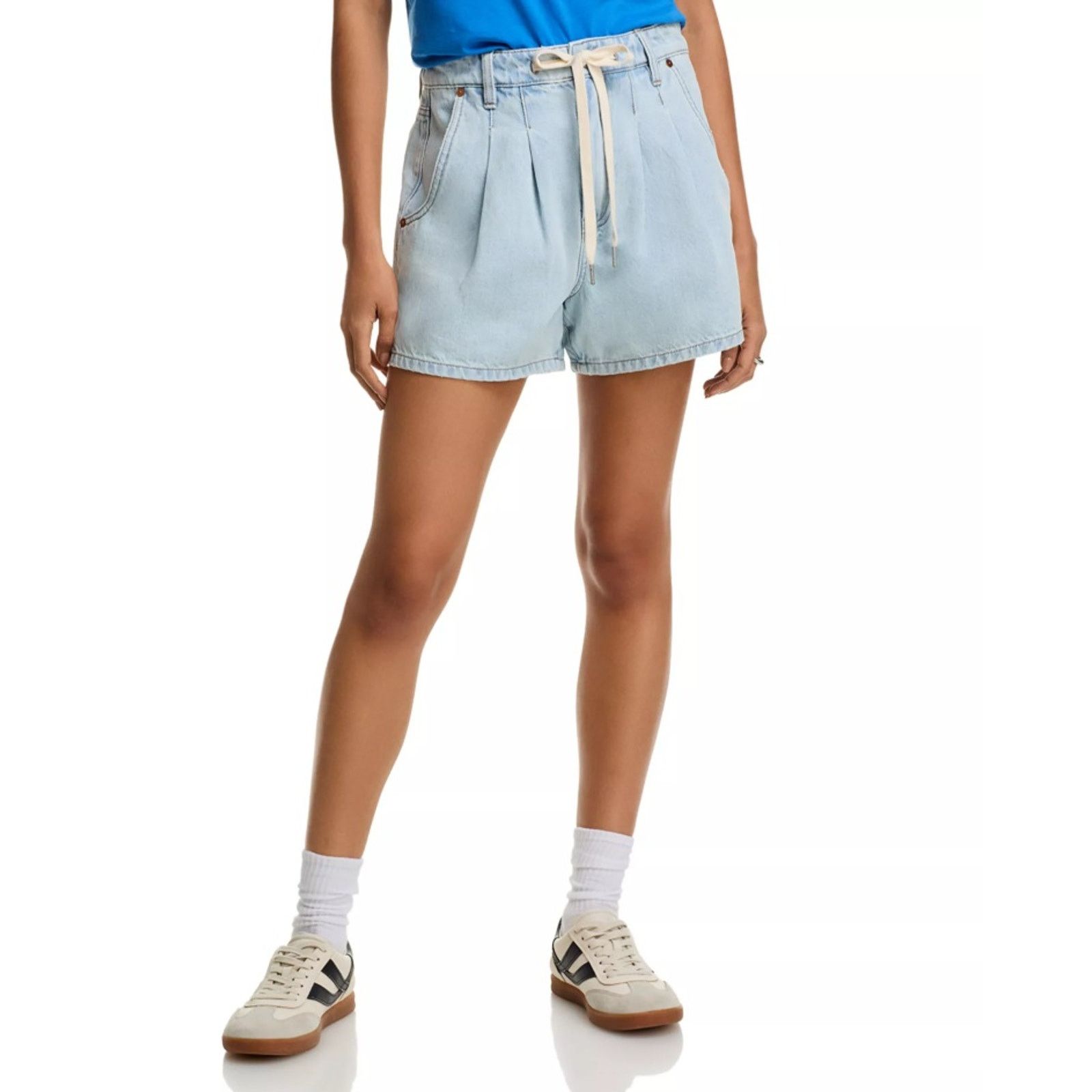 BLANKNYC BlankNYC Women Light Wash Denim Pleated Shorts Size 26 Size 26" / US 2 / IT 38 - 1 Thumbnail