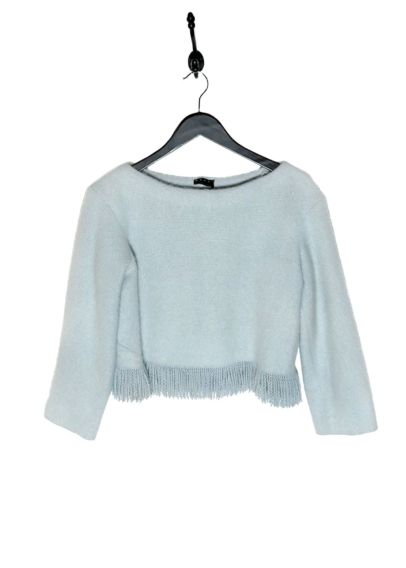 Marni Marni Baby Blue Cashmere Sablehair Fringed Cropped Sweater Size M / US 6-8 / IT 42-44 - 1 Thumbnail