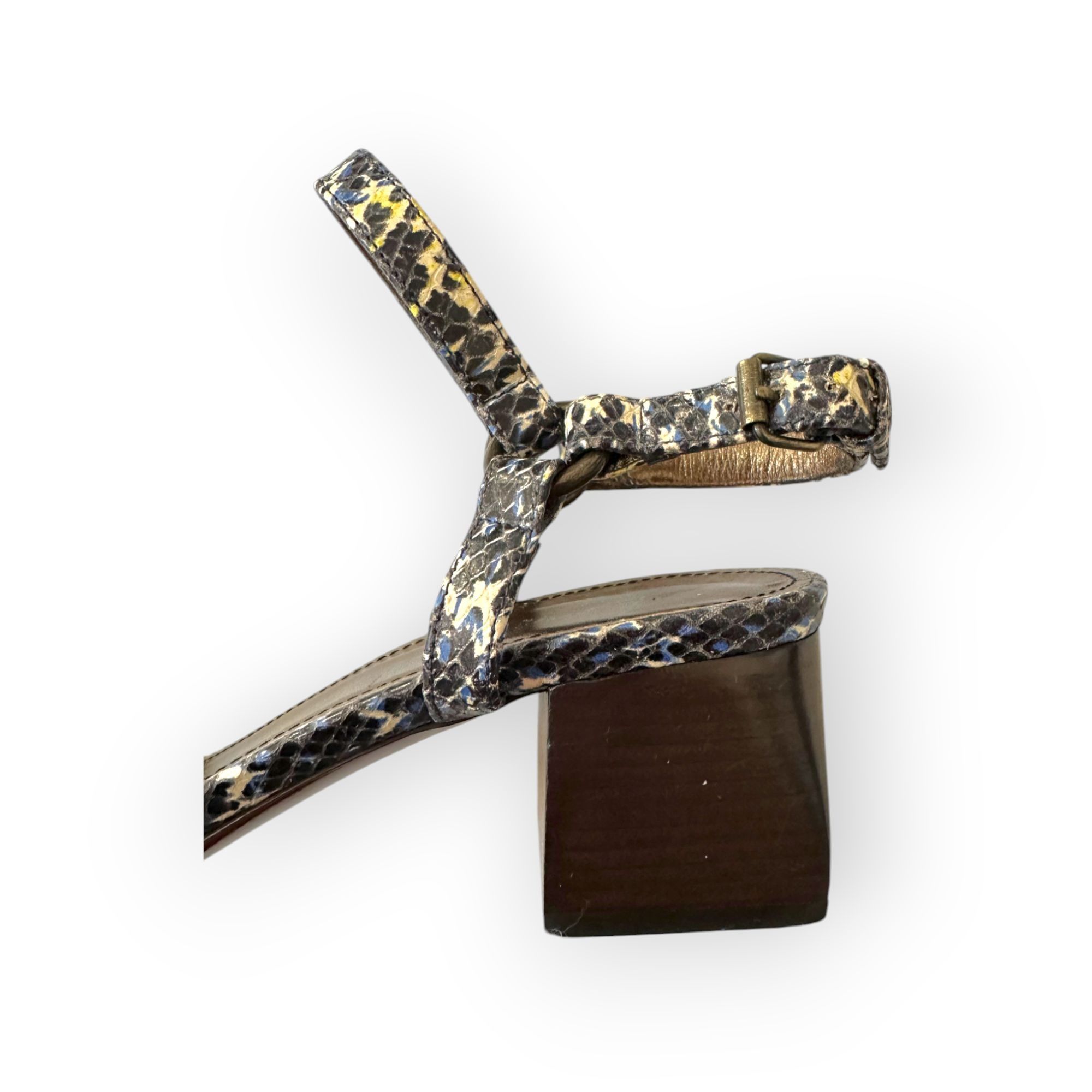 Lanvin Lanvin Paris Italian Snakeskin Block Heel Sandals in Box, S Size US 9 / IT 39 - 13 Thumbnail