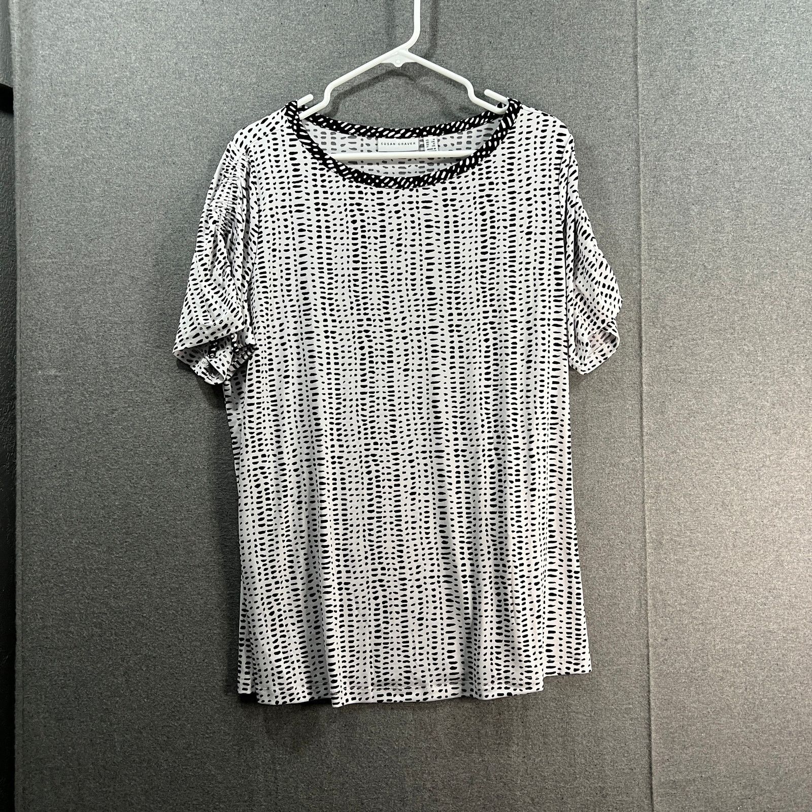 Other Susan Graver Printed Liquid Knit Top with Ruched Size XL / US 12-14 / IT 48-50 - 1 Thumbnail