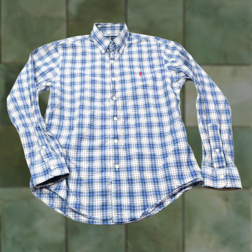 Ralph Lauren Ralph Lauren Shirt Mens XL Blue Red Plaid Long Sleeve Button-Down Slim Fit, Button-Up, Classic Colorful, Casual Business Size US XL / EU 56 / 4 - 1 Thumbnail