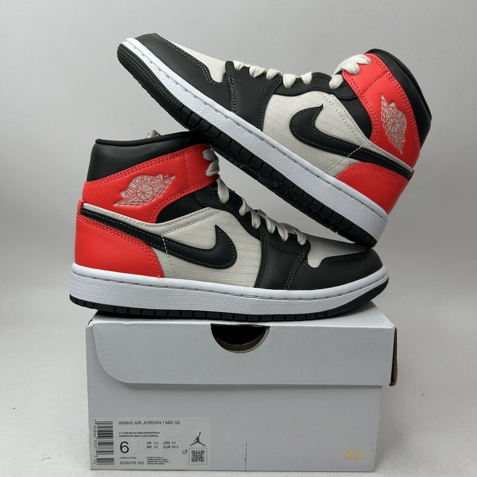 Jordan Brand Nike Air Jordan 1 Mid SE WMNS “Light Orewood Brown” 2023 Size US 6 / IT 36 - 1 Thumbnail