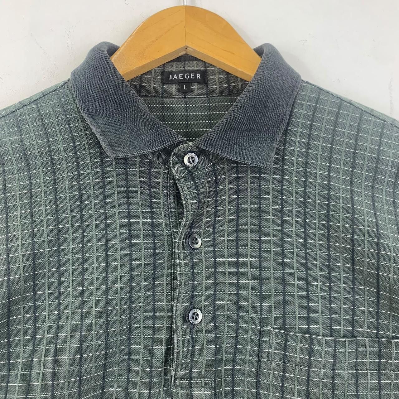 Vintage Vintage JAEGER NOVA CHECKS Plaids Polo Tee Shirt Top Long Size US L / EU 52-54 / 3 - 5 Thumbnail