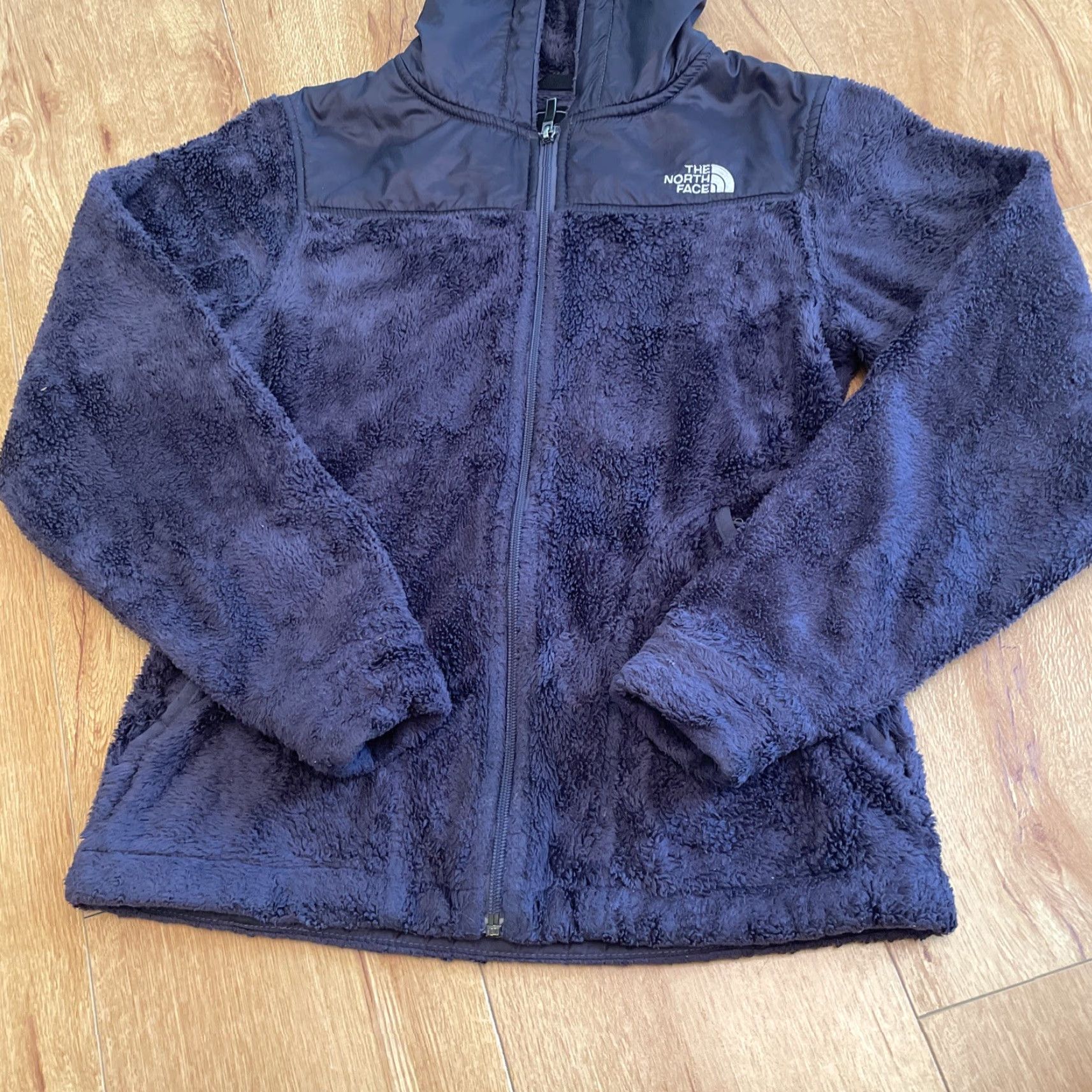 The North Face VINTAGE The NORTH FACE Oso Hooded Jacket XS Dark Grey Furry Raschel Fleece Full Zip Womenhood? Size XS / US 0-2 / IT 36-38 - 7 Thumbnail