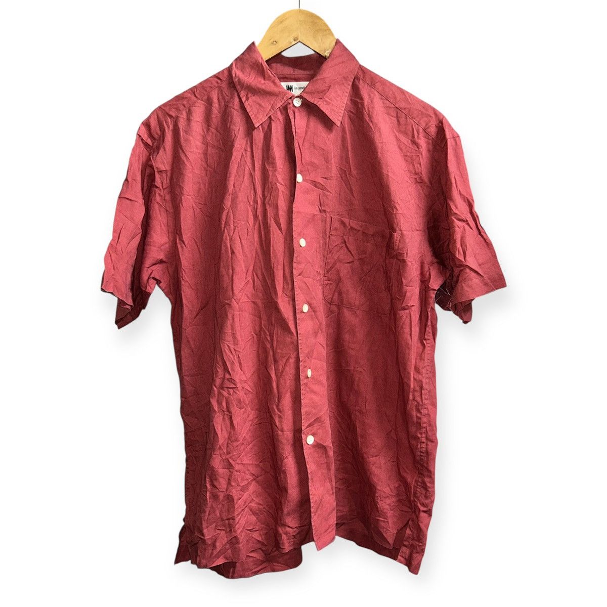 Issey Miyake IM Product Plain Red Short Sleeve Pocket Button Up Shirt Size US M / EU 48-50 / 2 - 1 Thumbnail