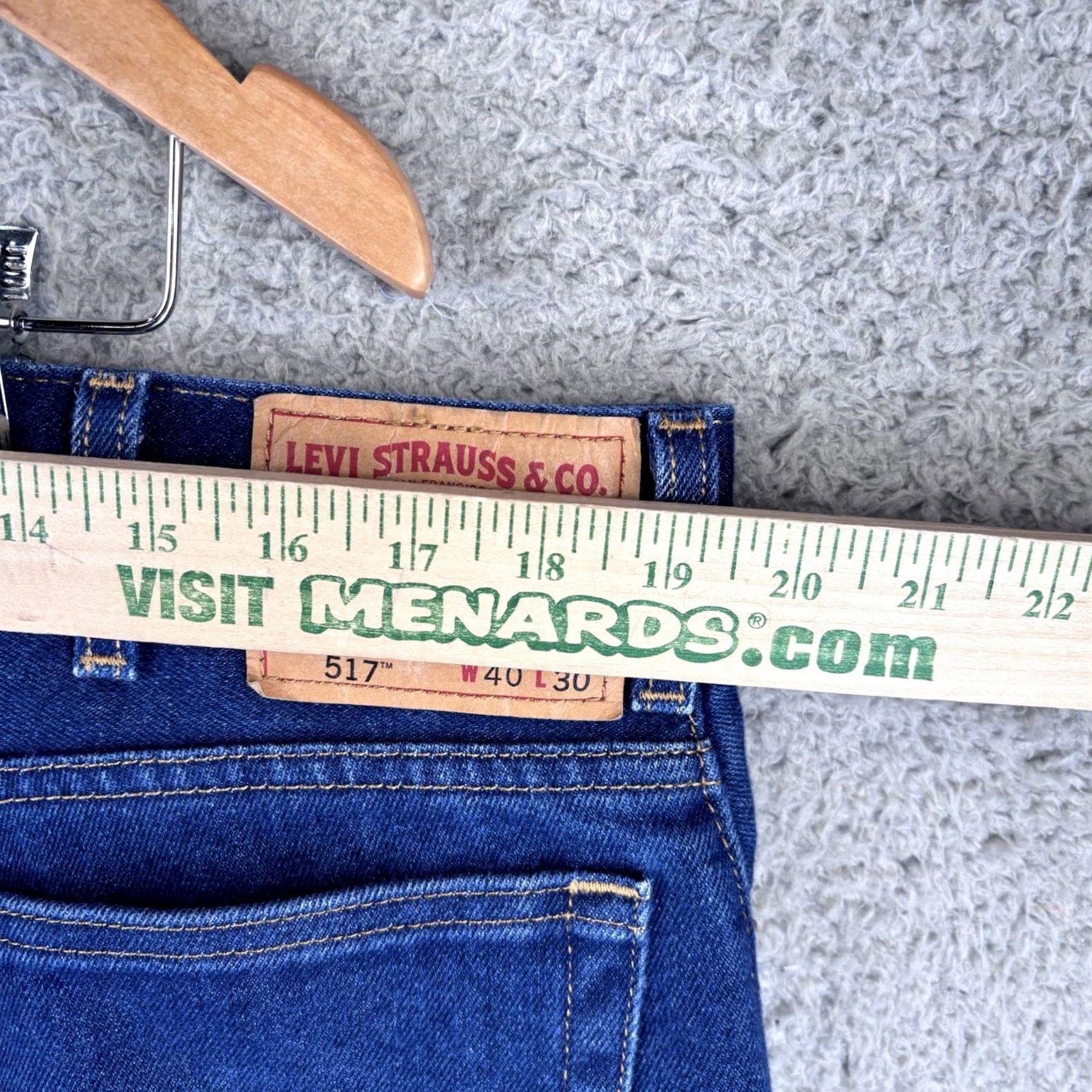 Levi's VINTAGE Levi's 517 Jeans Mens Bootcut 38x30 Blue Medium Wash Denim - 5-Pocket Regular Rise Blue Rock USA 30x30 Belt Loops Mens Jeans Size US 38 / EU 54 - 5 Thumbnail
