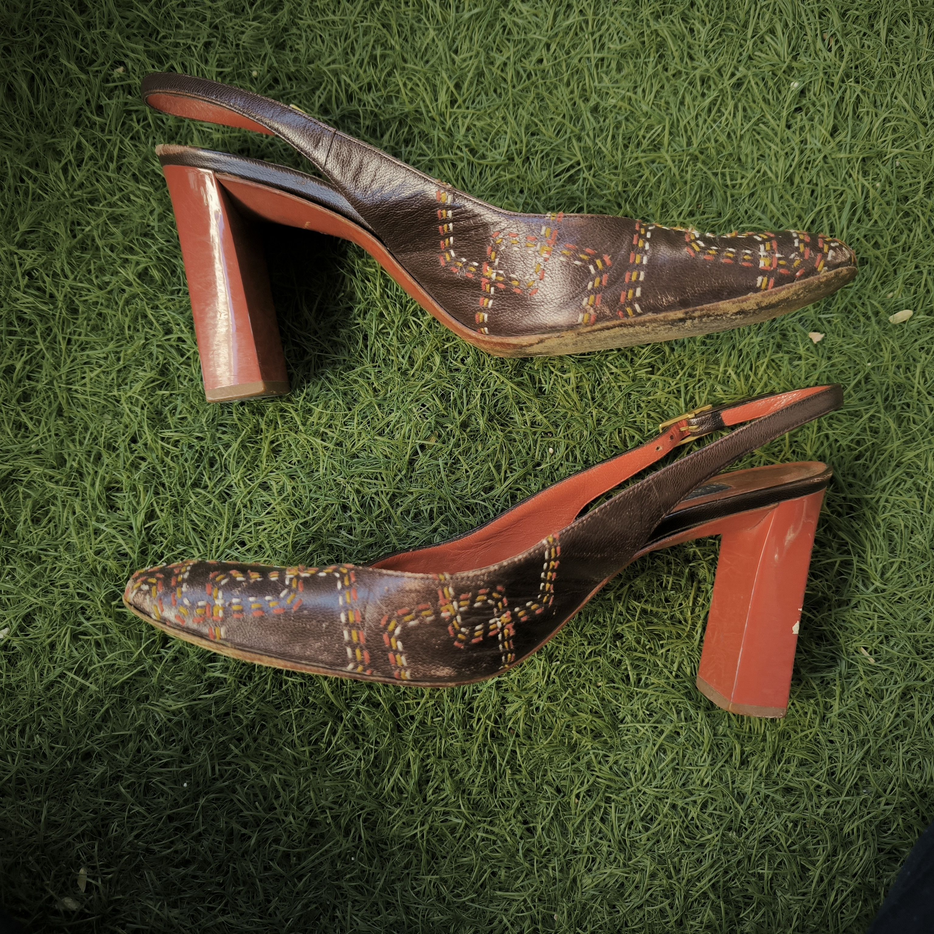 Patrick Cox Vintage Y2K Patrick Cox Brown Leather Heels Size US 7 / IT 37 - 4 Thumbnail