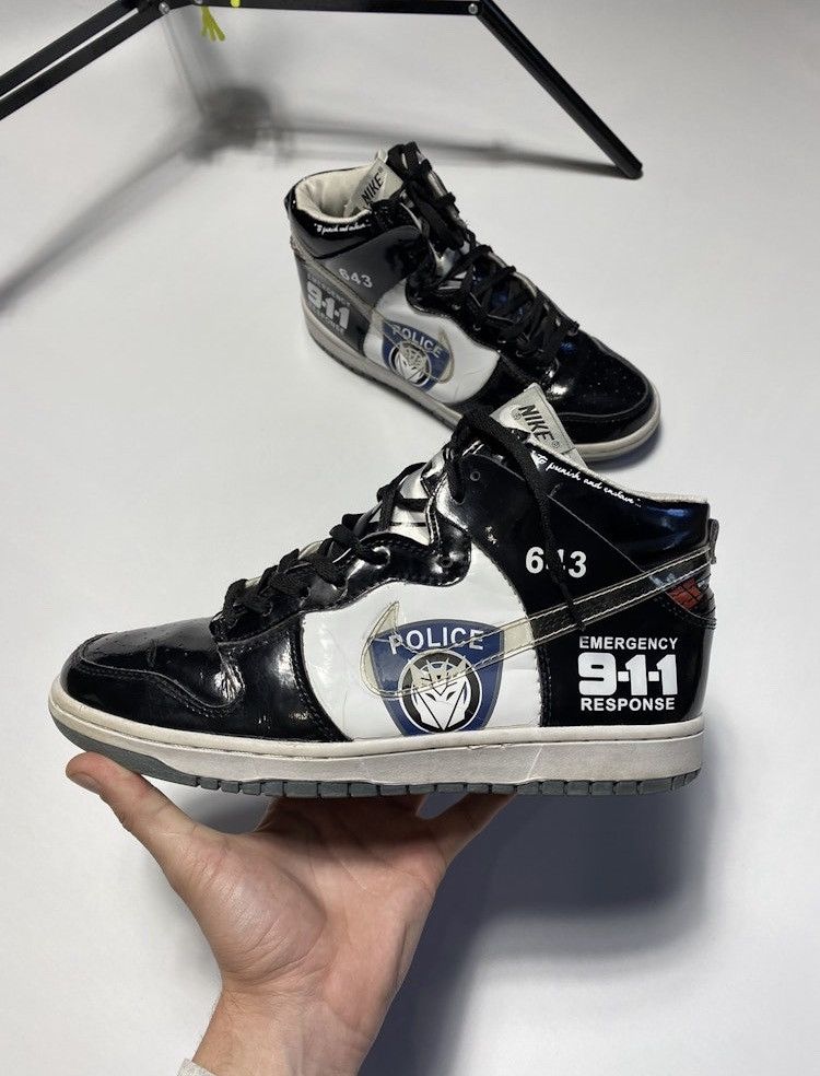 Nike × Vintage Vintage Nike Transformers Police varnish dunk shoes size 10 Size US 10 / EU 43 - 2 Thumbnail